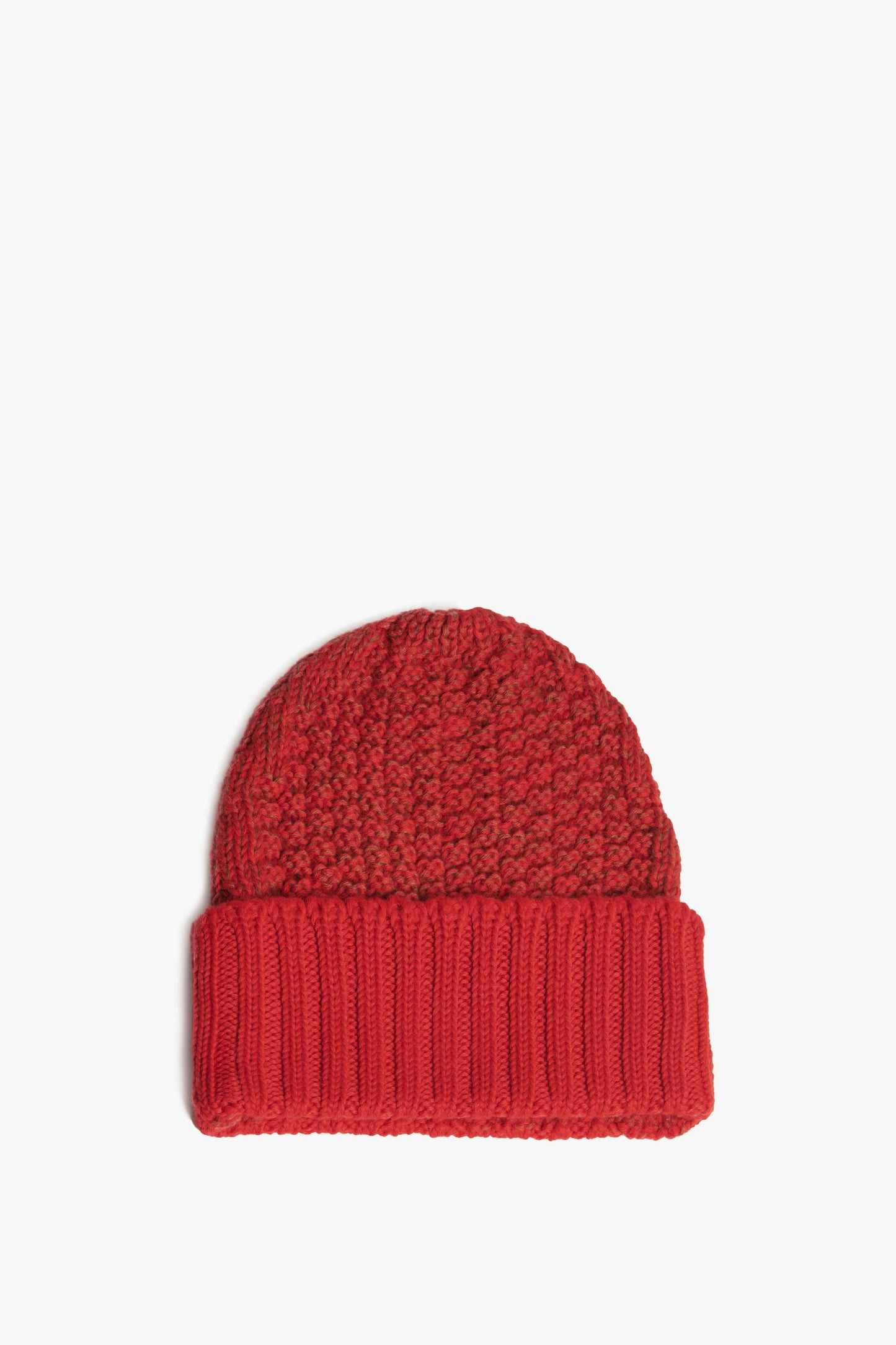 VB x Woolmark Intarsia Beanie & Scarf Set in Bright Red & Camel
