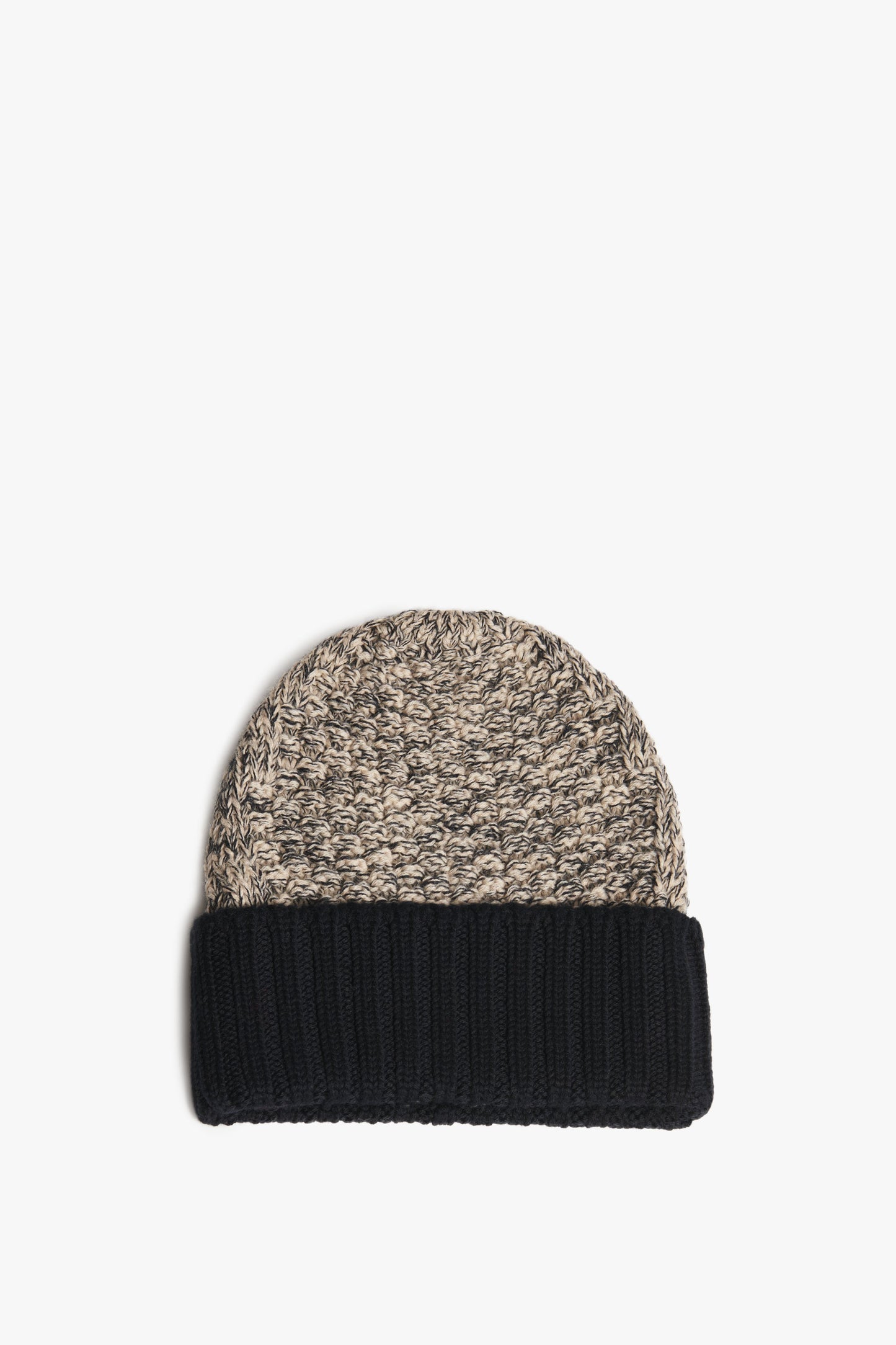 VB x Woolmark Intarsia Beanie & Scarf Set in Navy & Honey