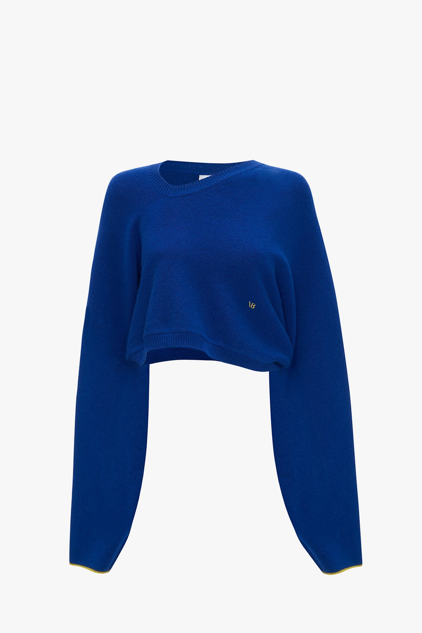 Asymmetric Cropped Jumper In Cobalt