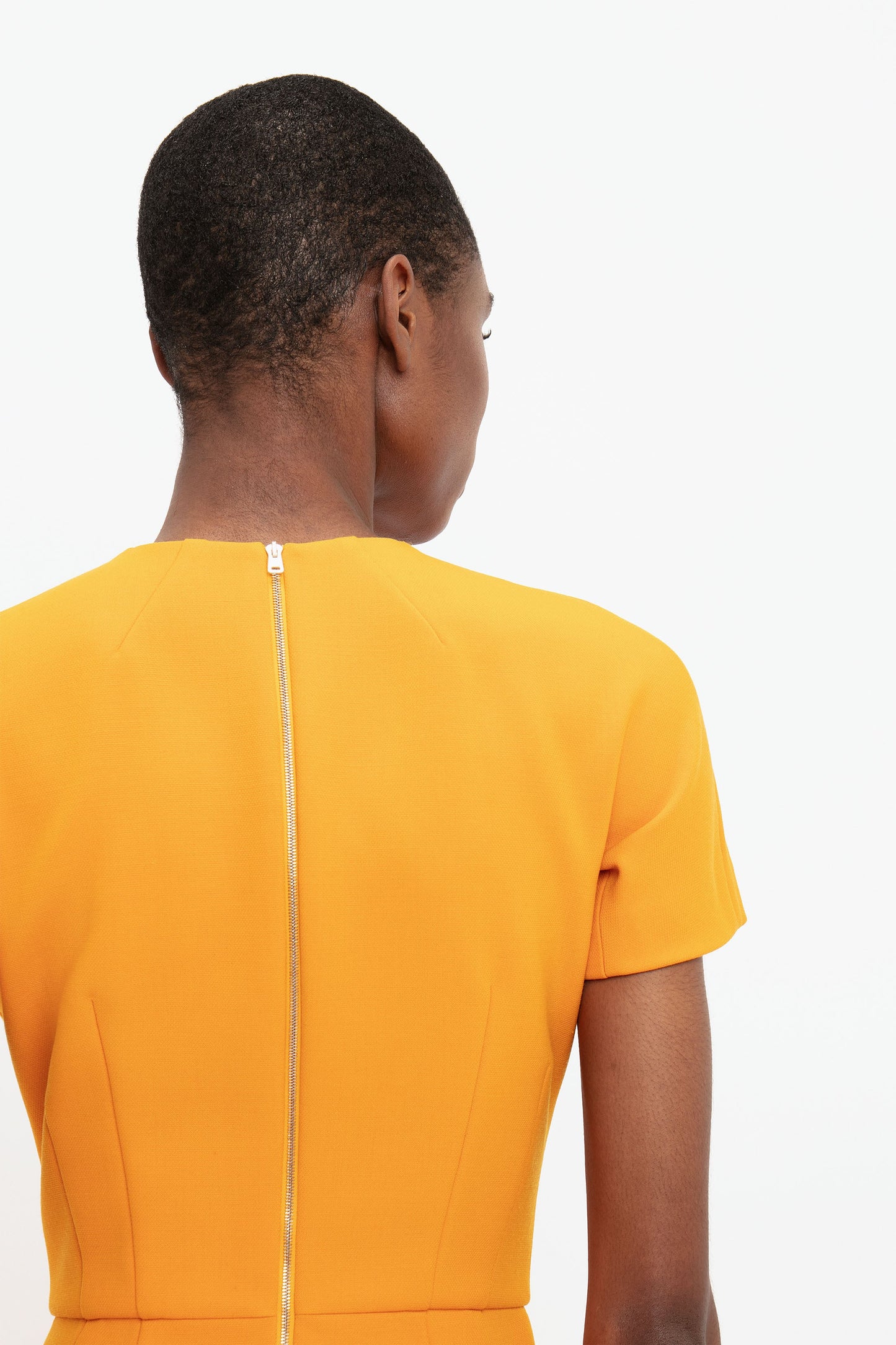 Dart Detail Fitted T-Shirt Dress In Mandarin