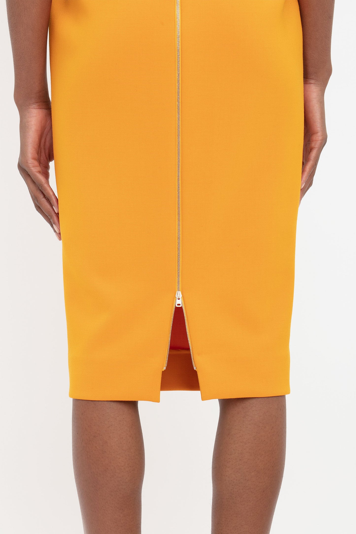 Dart Detail Fitted T-Shirt Dress In Mandarin