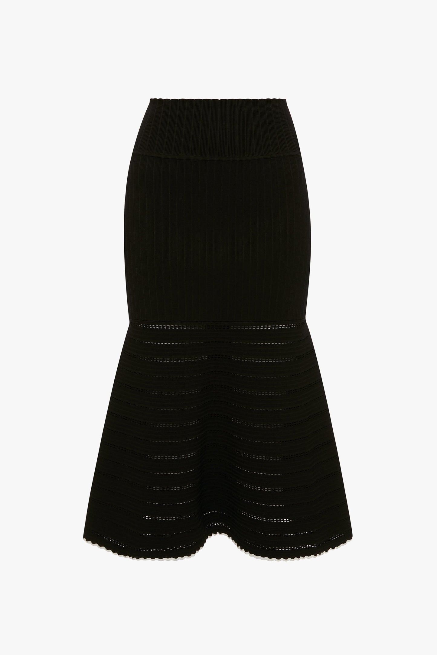 Flared Midi Skirt In Black