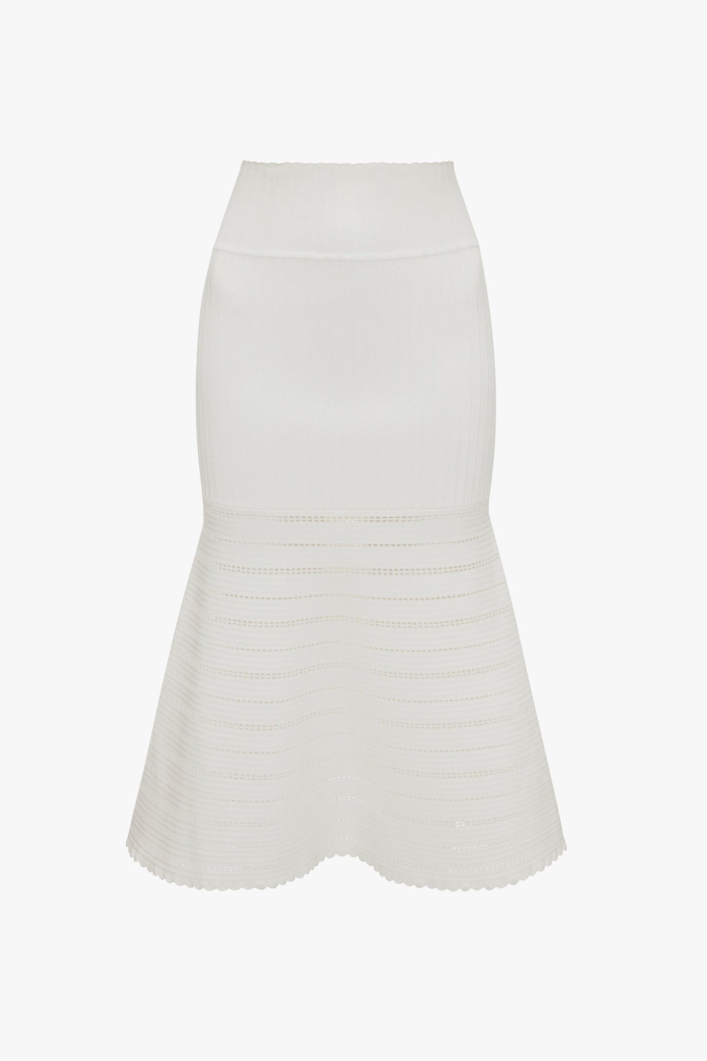 Flared Midi Skirt In White