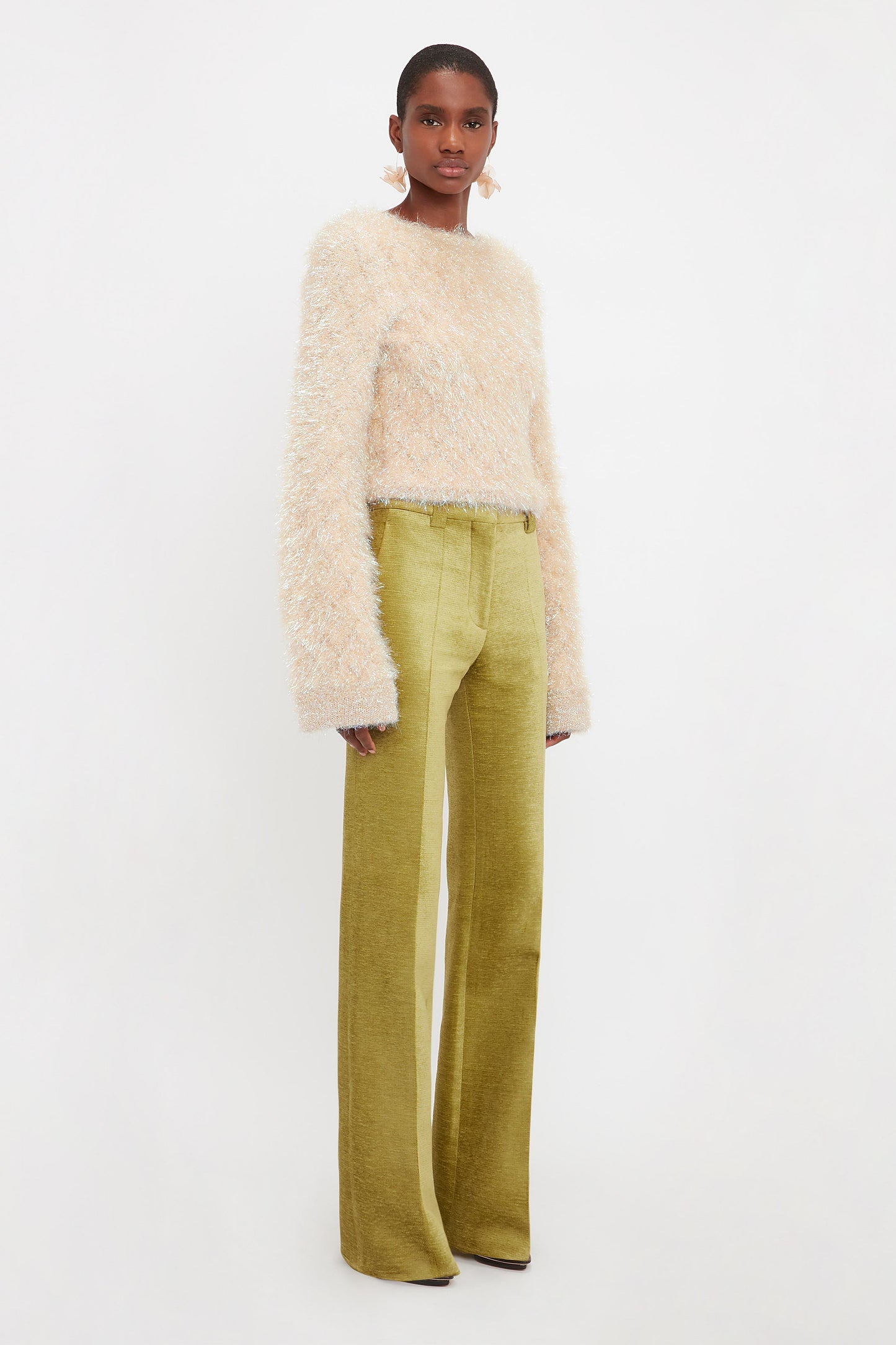 Tailored Straight Leg Trouser In Moss Green