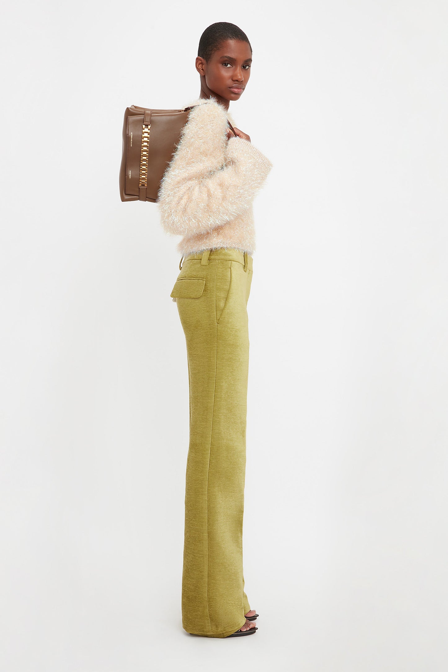 Tailored Straight Leg Trouser In Moss Green