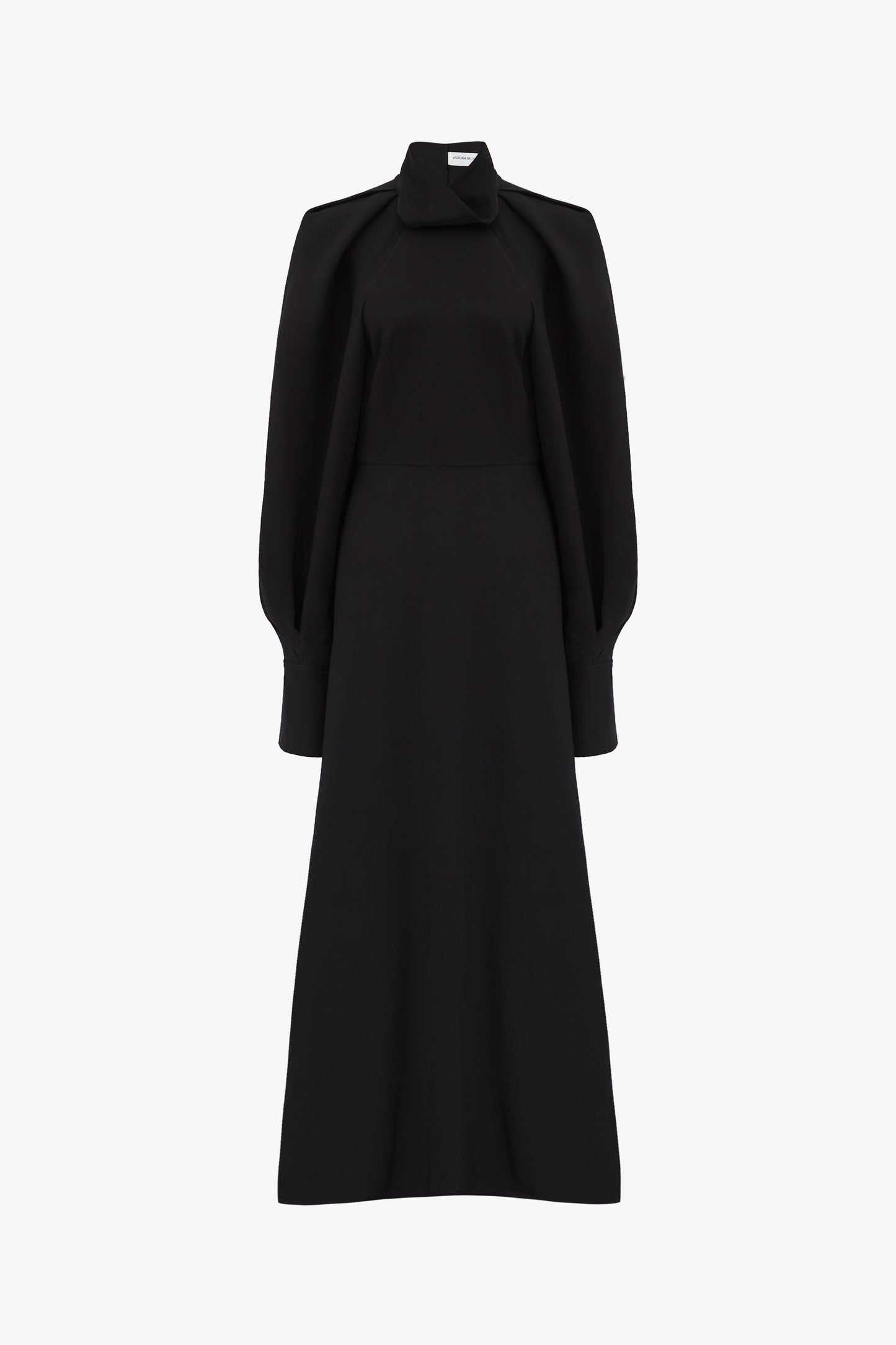Draped Sleeve Dress in Black