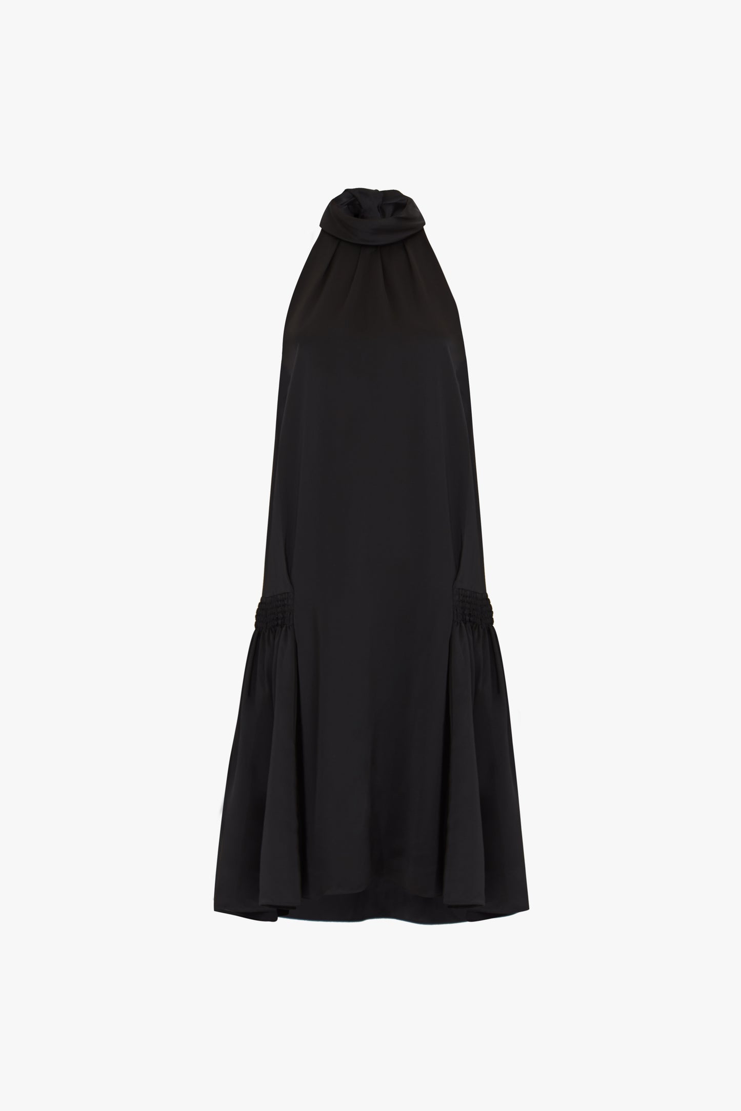 Smocked Hip Dress in Black