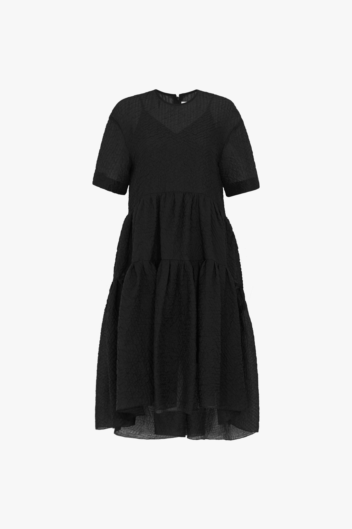 Exaggerated Cocoon Dress in Black