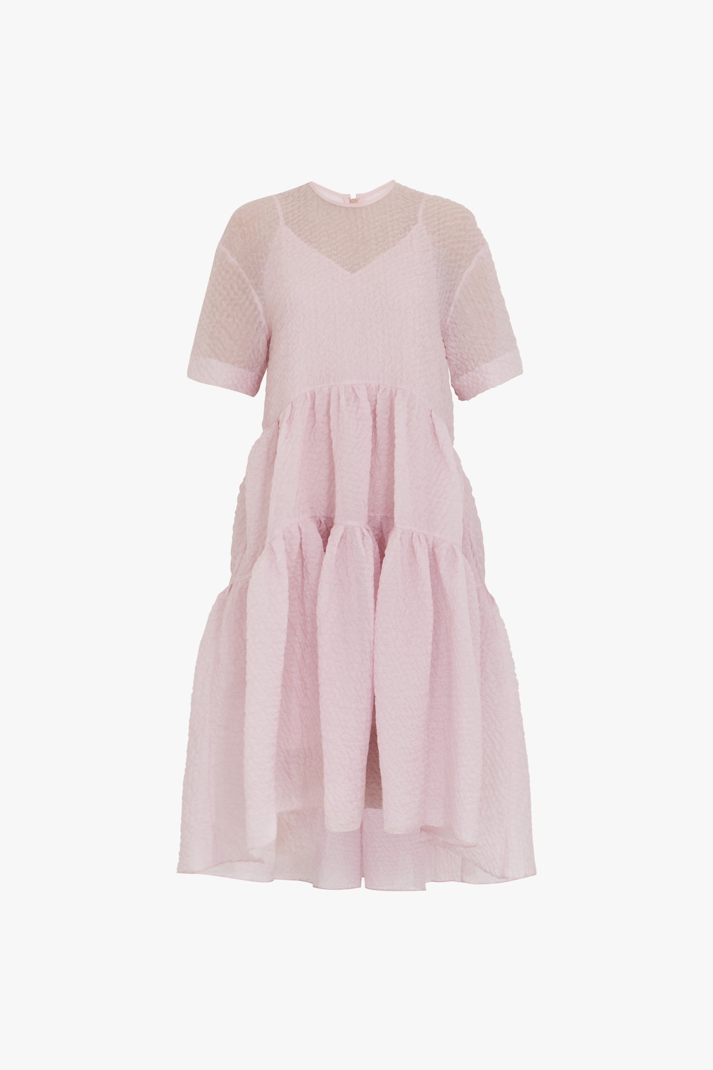 Exaggerated Cocoon Dress in Lilac Pink