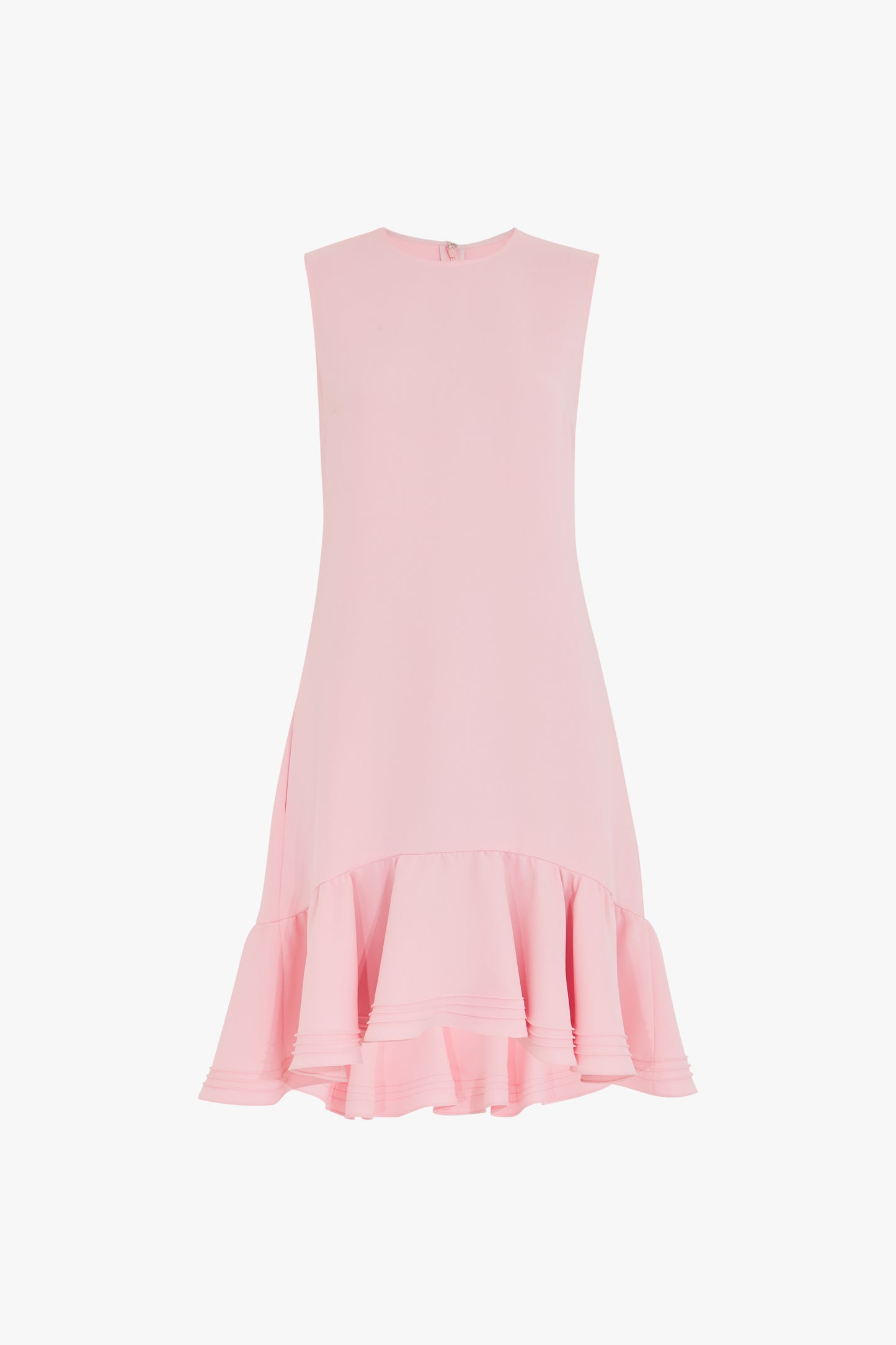 Pin Tuck Flounce Hem Dress in Pink