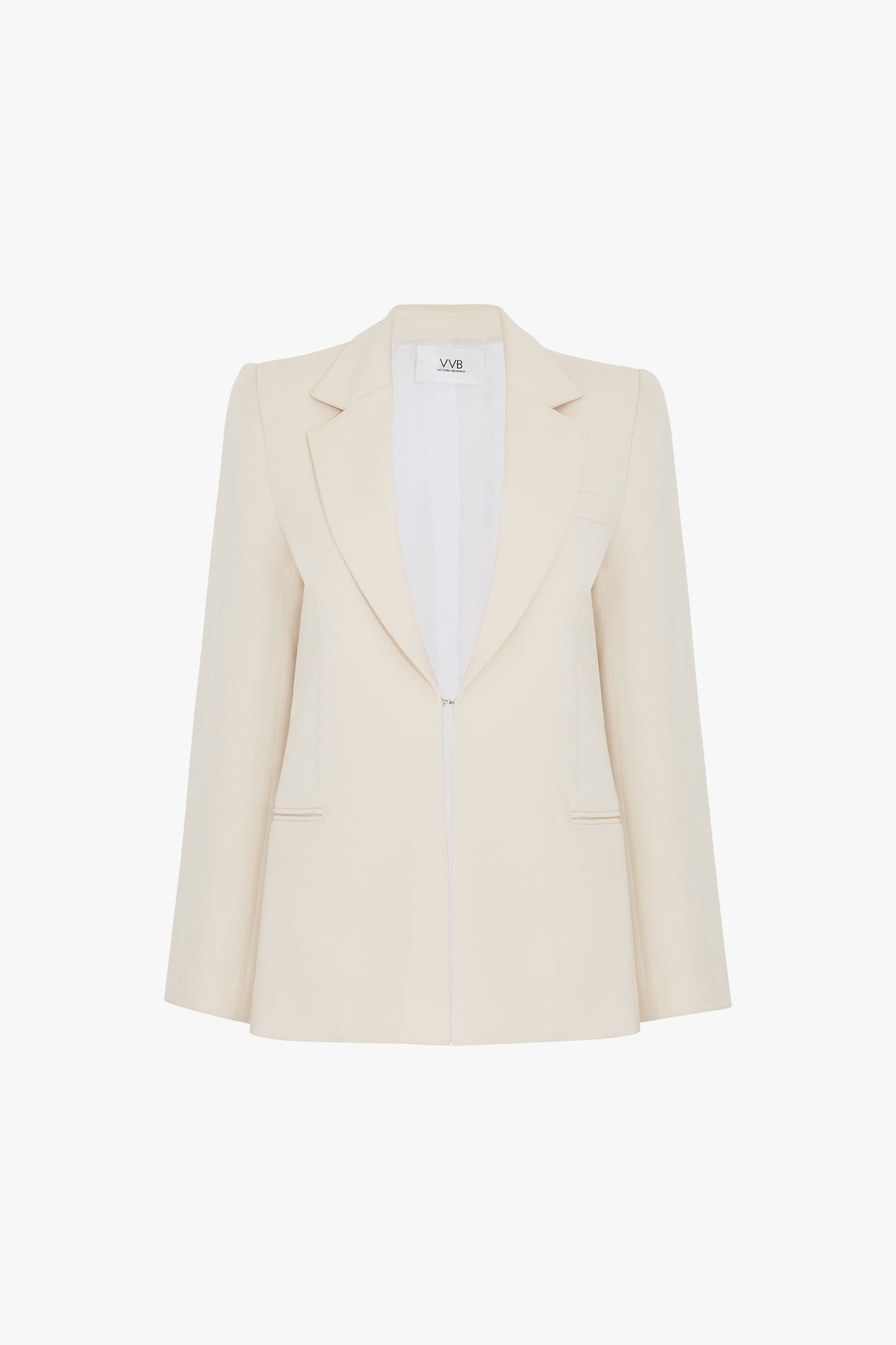 Pagoda Shoulder Tailored Jacket in Cream