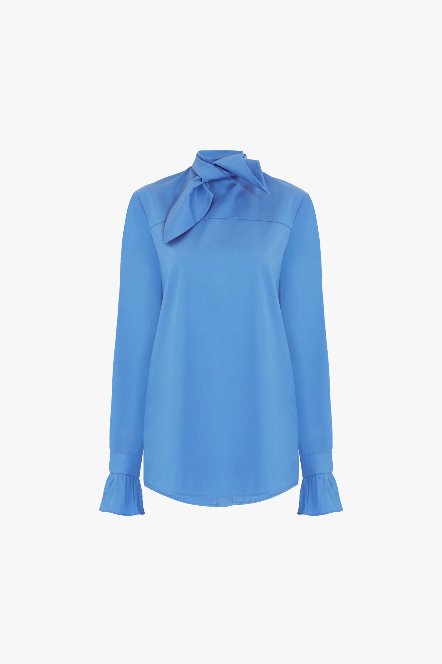 Reverse Tie-neck Shirt in Blue