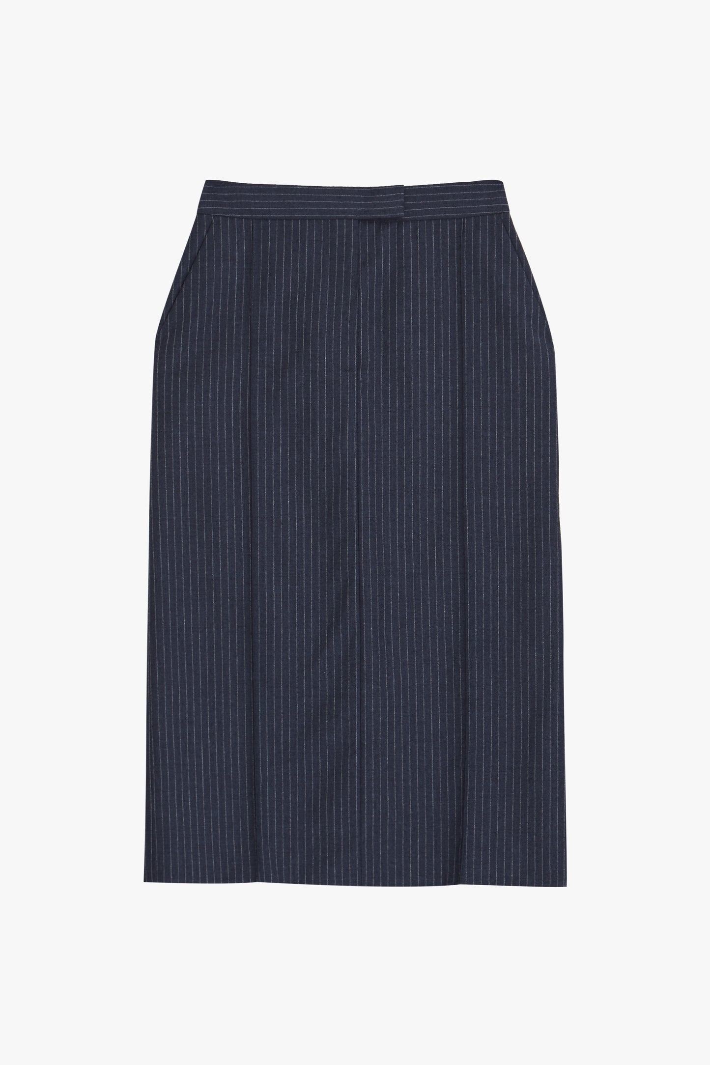 Pin Tucked Pencil Skirt in Chalk Print