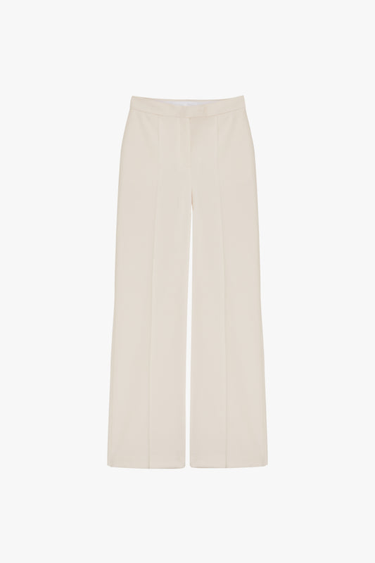 High-waisted Straight Leg Trousers in Cream White