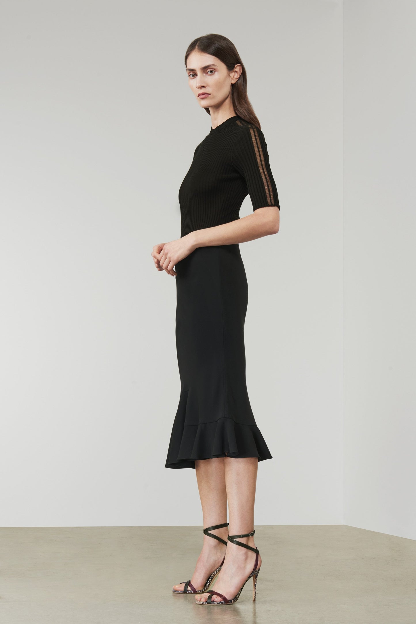 Ladder-Detail Short-Sleeve Top