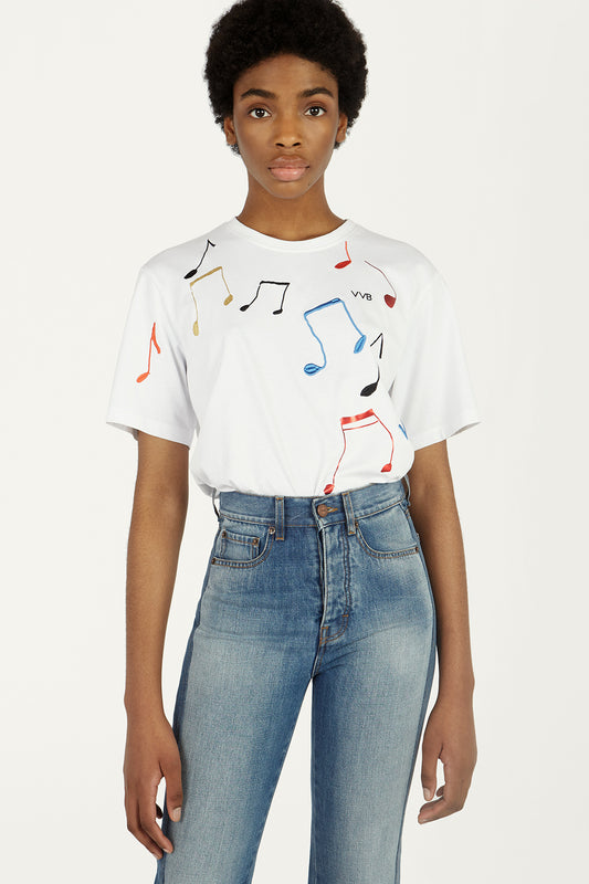 Music Note T-shirt in White