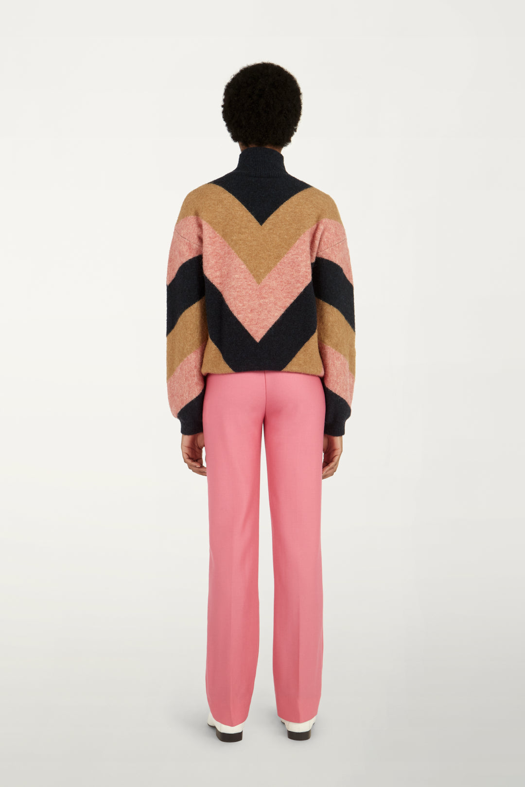 Oversized Mock-neck Jumper in Multicolour