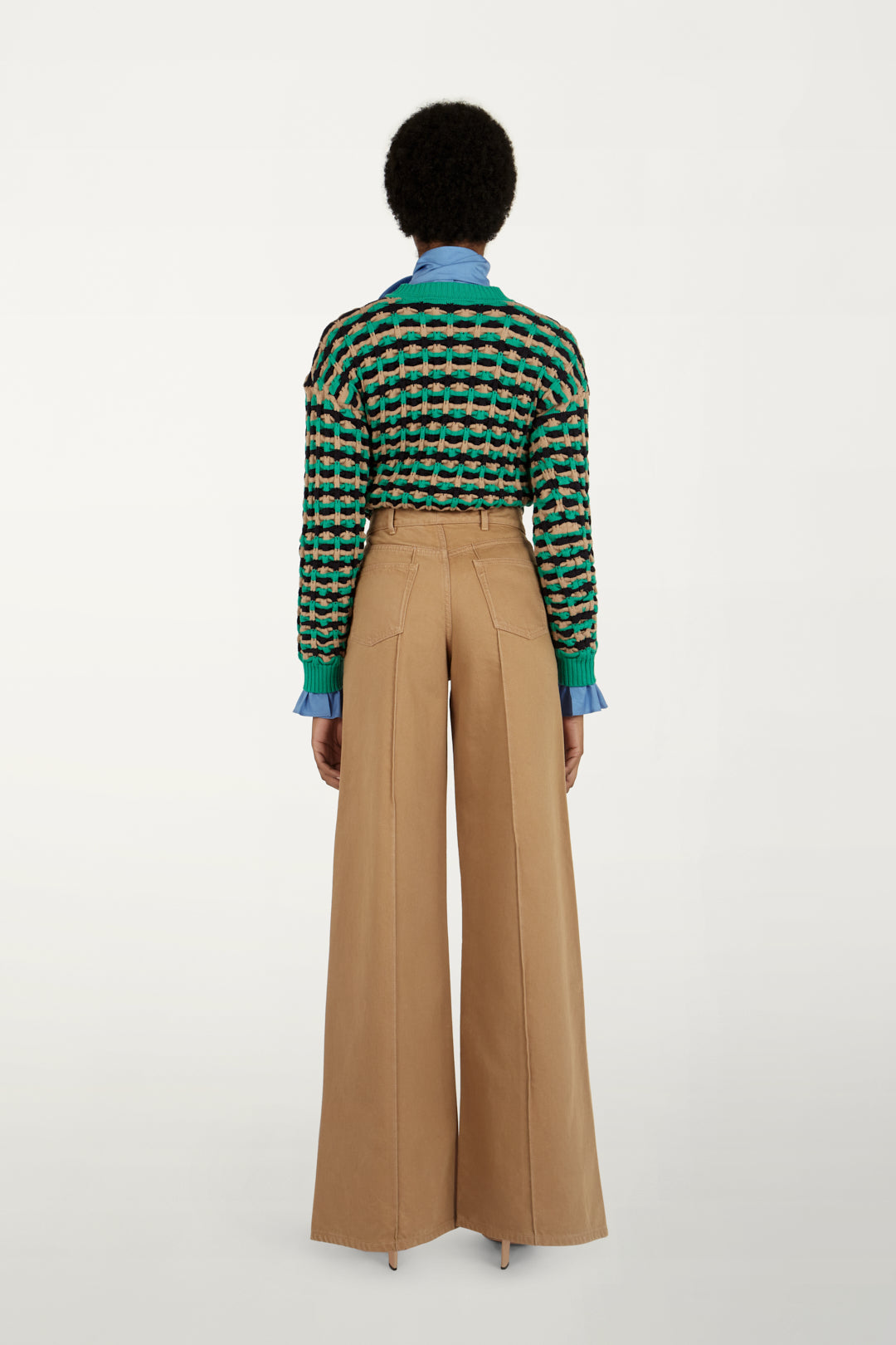 Exaggerated Wide Leg Jeans in Fawn Brown