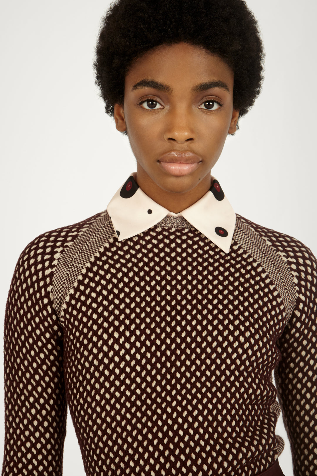 Polka Dot Jumper in Burgundy