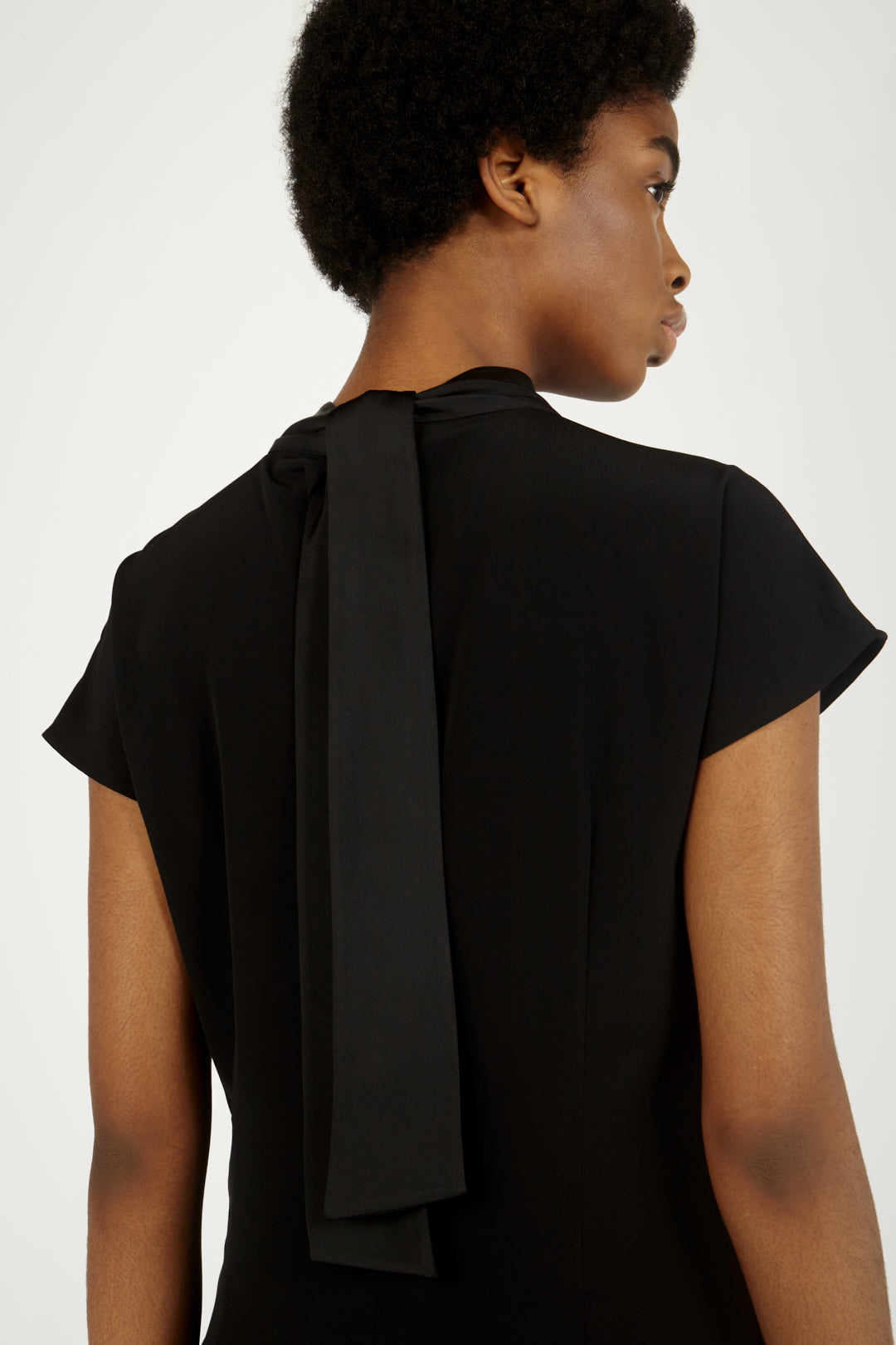 Diamond Drape Dress in Black