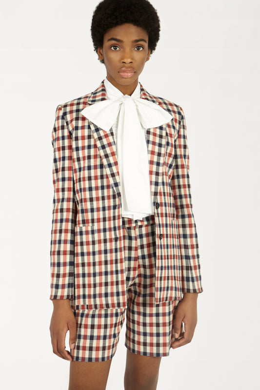 Patch Pocket Tailored Jacket in Panama Check