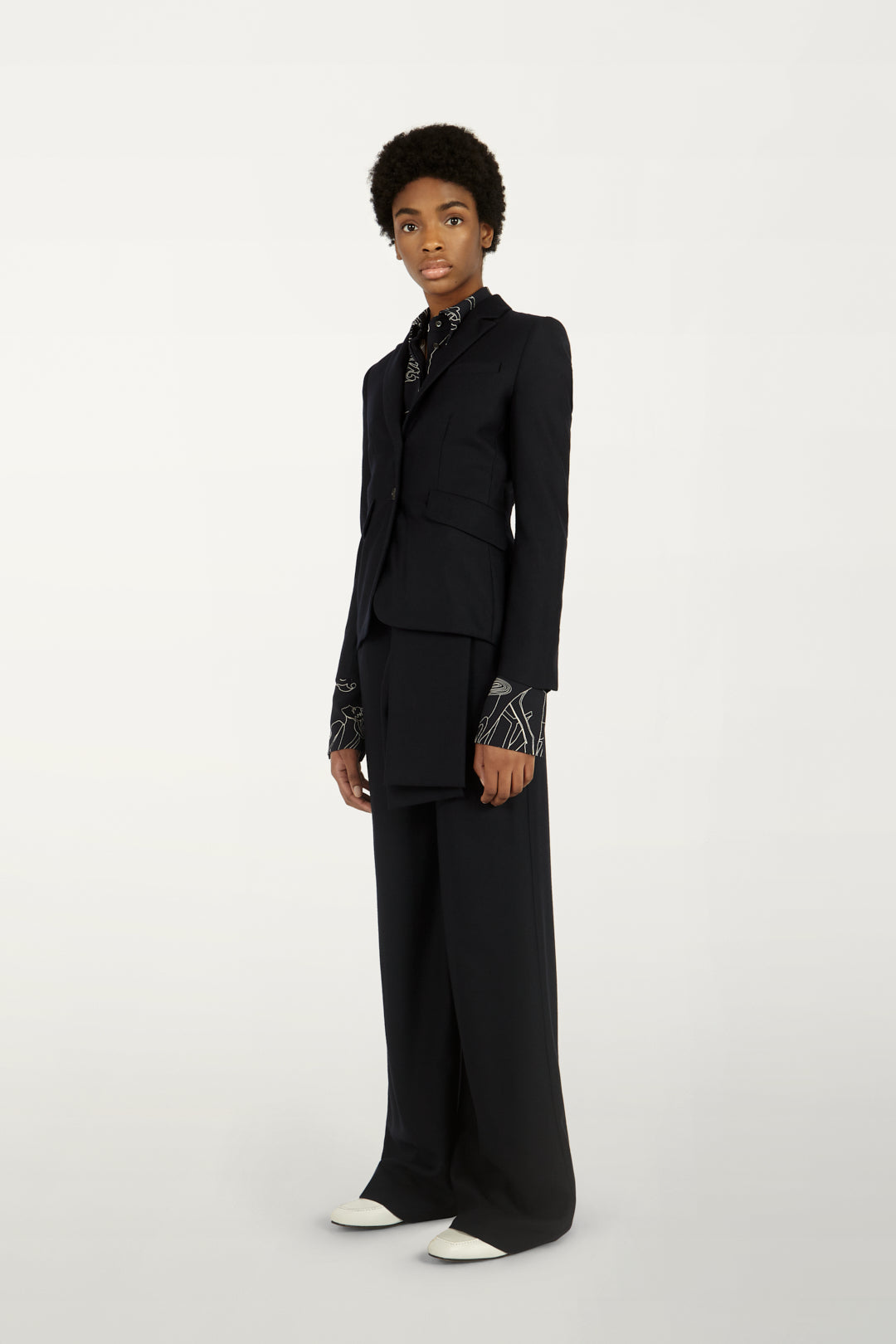 Shrunken Tailored Jacket in Midnight Blue