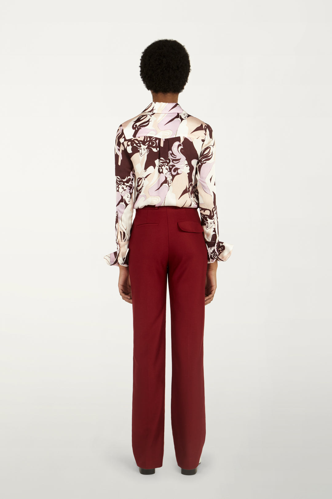 Drain Pipe Trousers in Mahogany Red