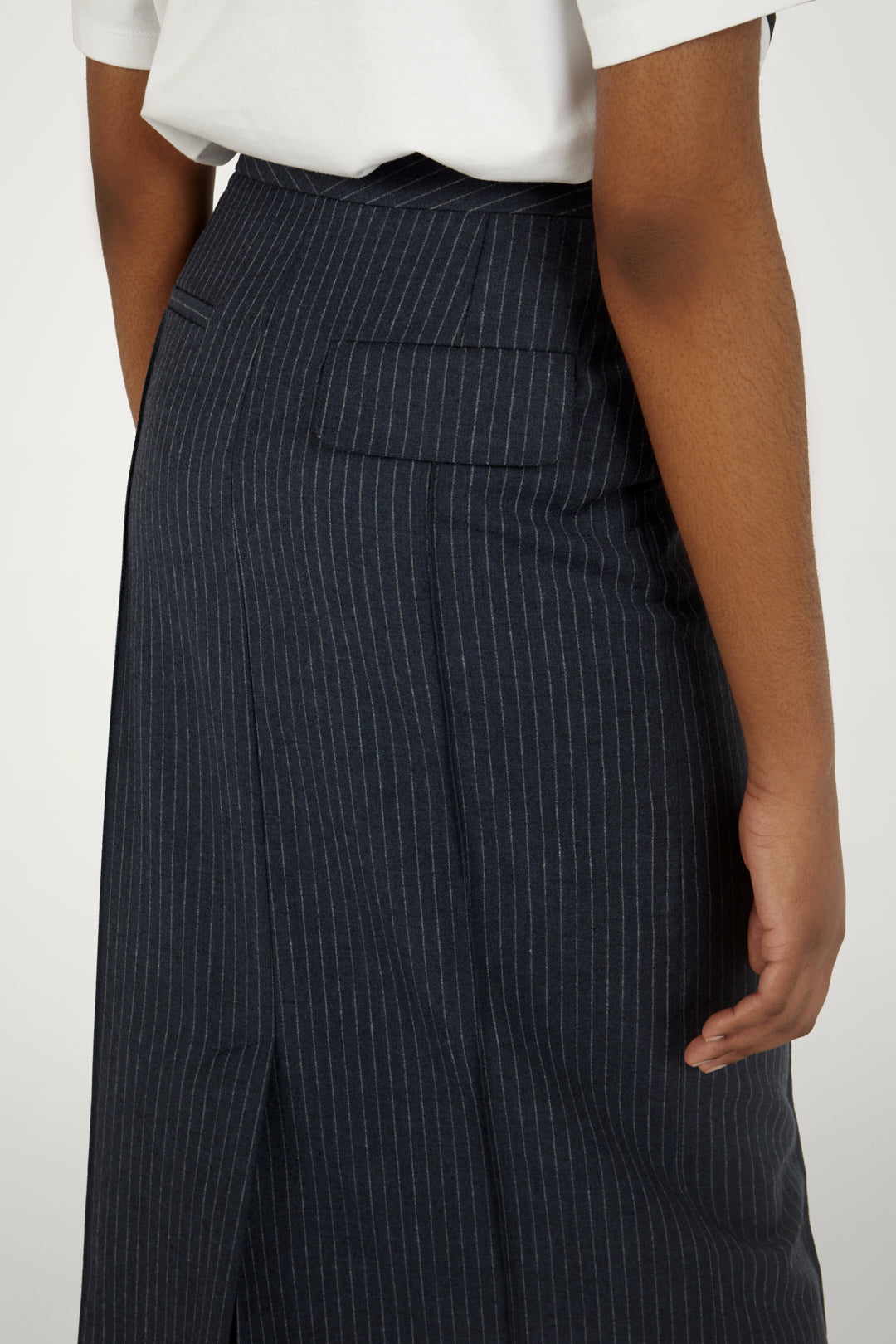 Pin Tucked Pencil Skirt in Chalk Print