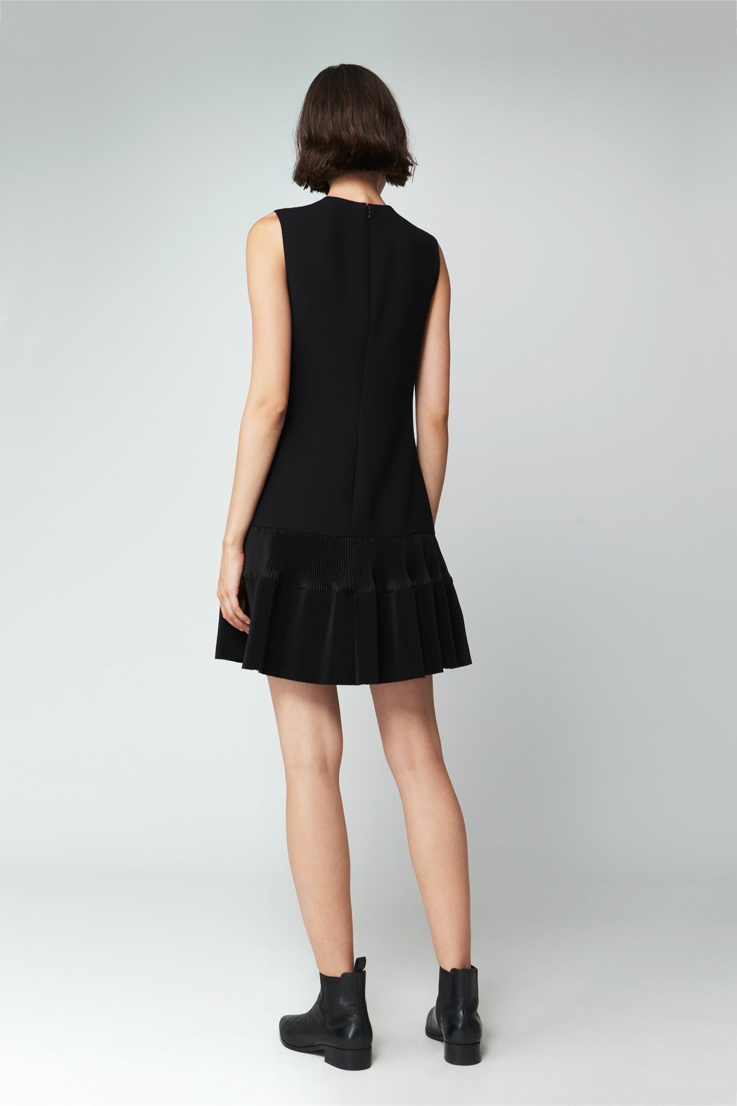 Pleat Hem Shift Dress