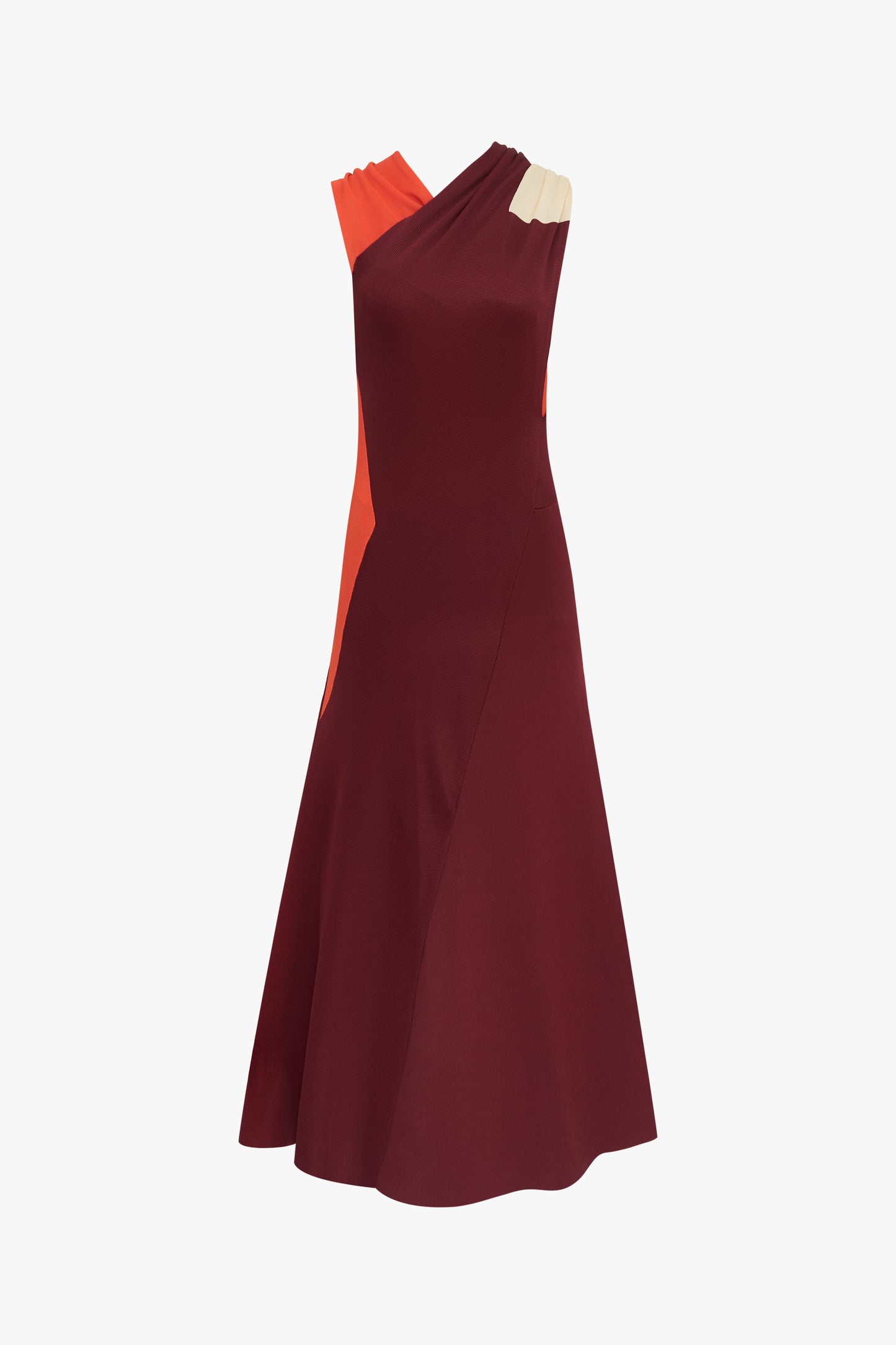 Draped Knit Midi Dress in Multicolour