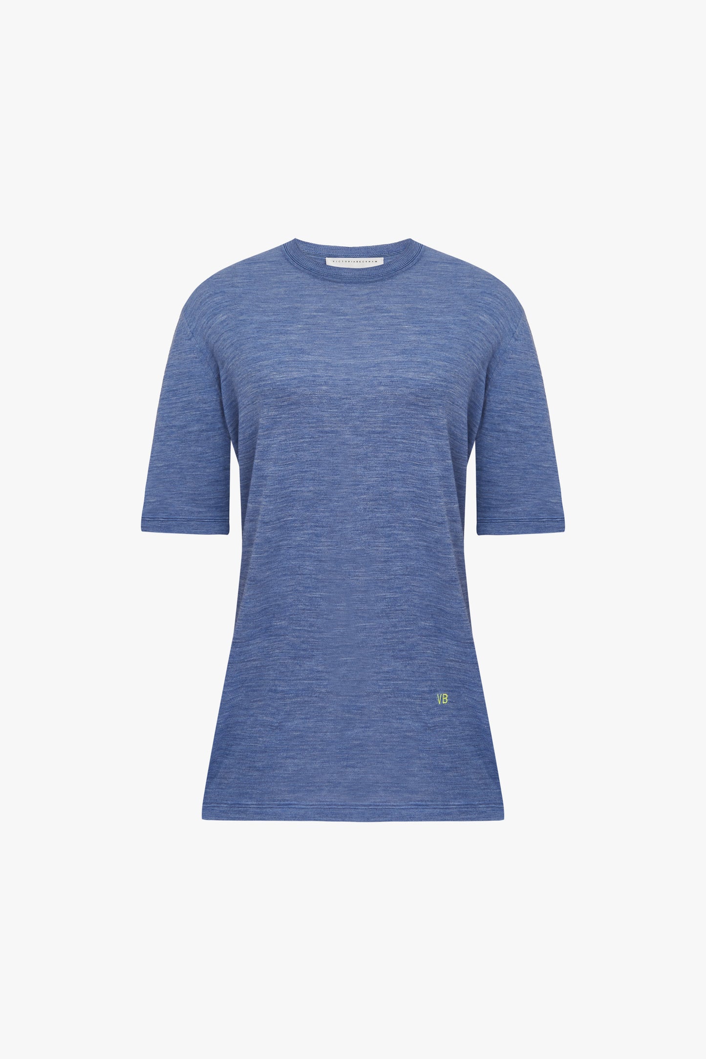 Knitted T-Shirt in Blue Melange