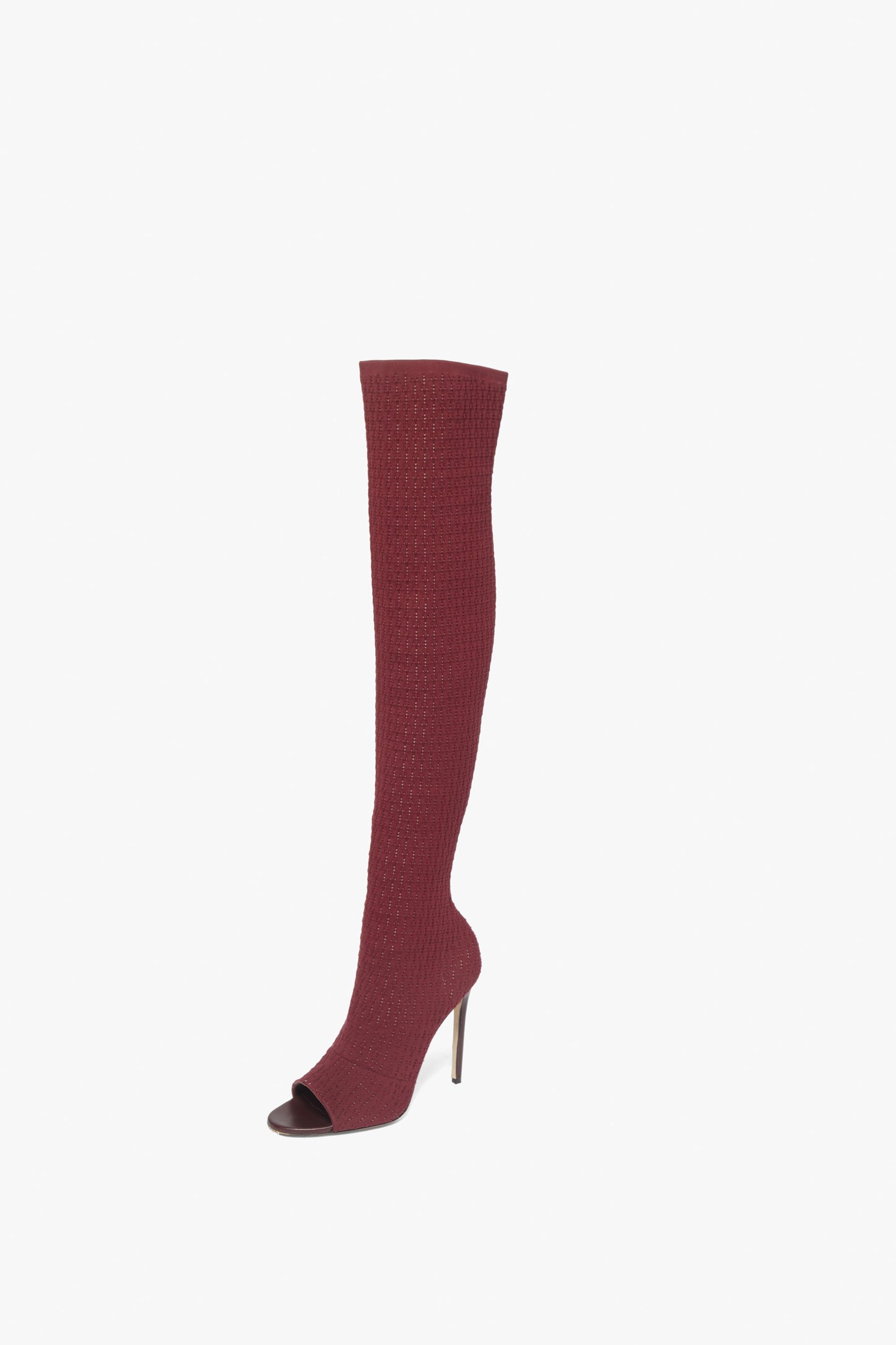 Jasmin 115MM Knit Boots In Bordeaux