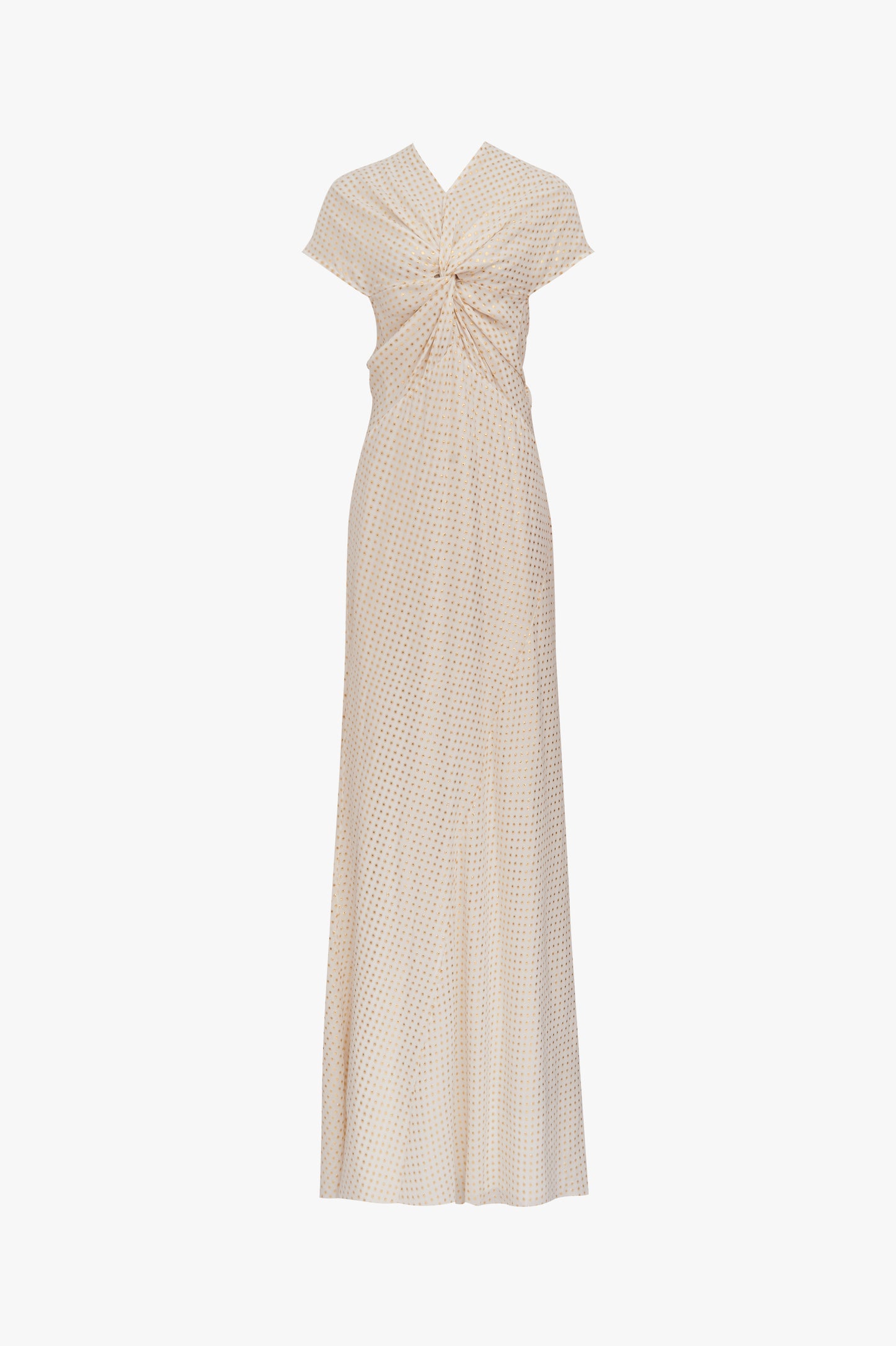 Twist Front Evening Dress in Fil Coupè
