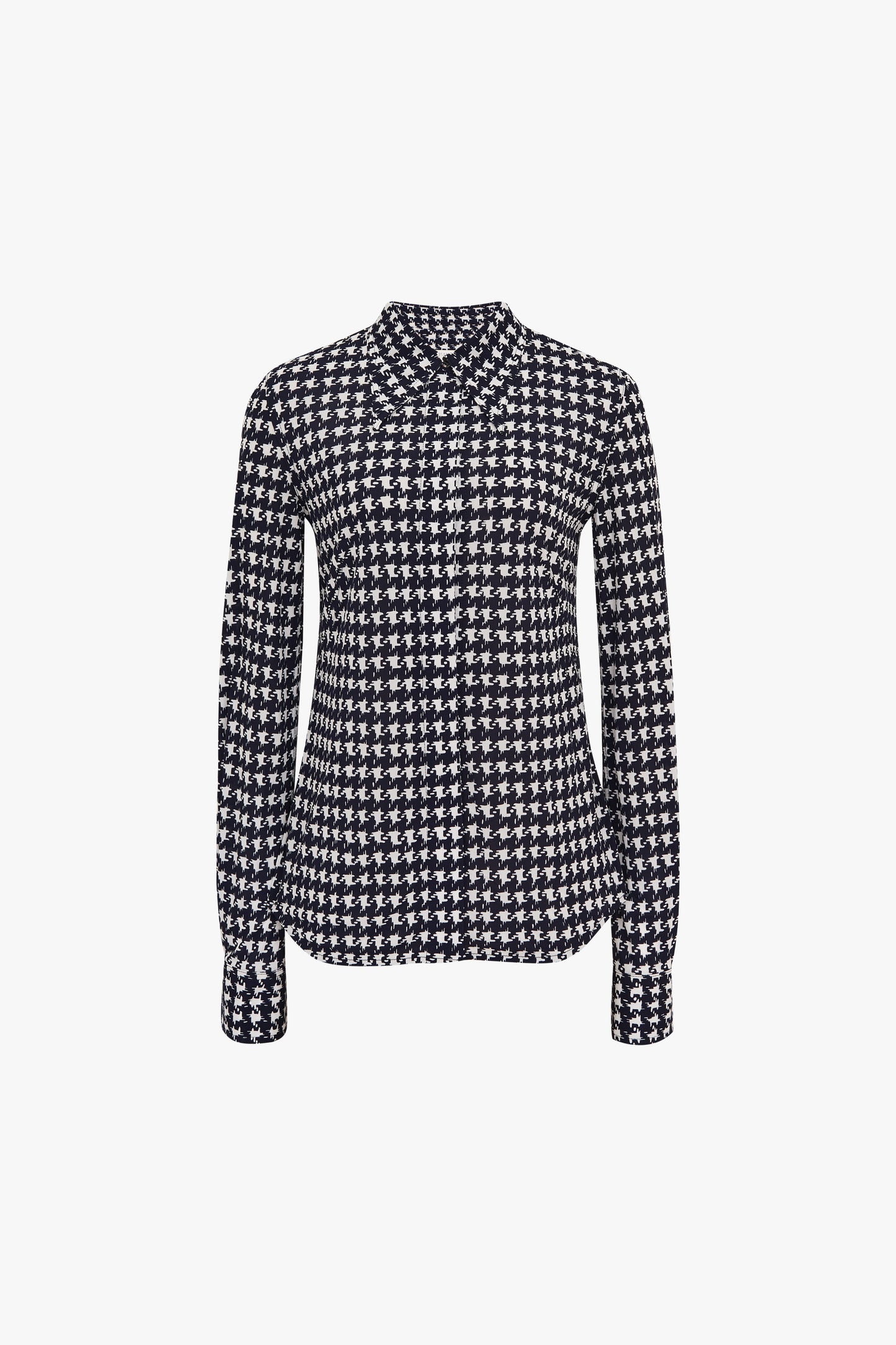 Fitted Shirt in Houndstooth Print