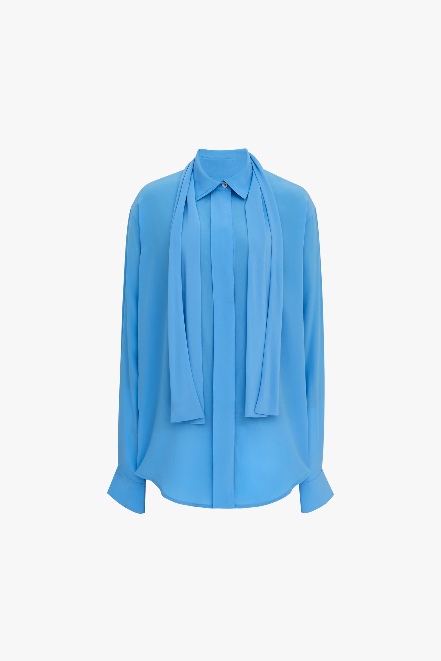 Tie Neck Blouse in Sky Blue