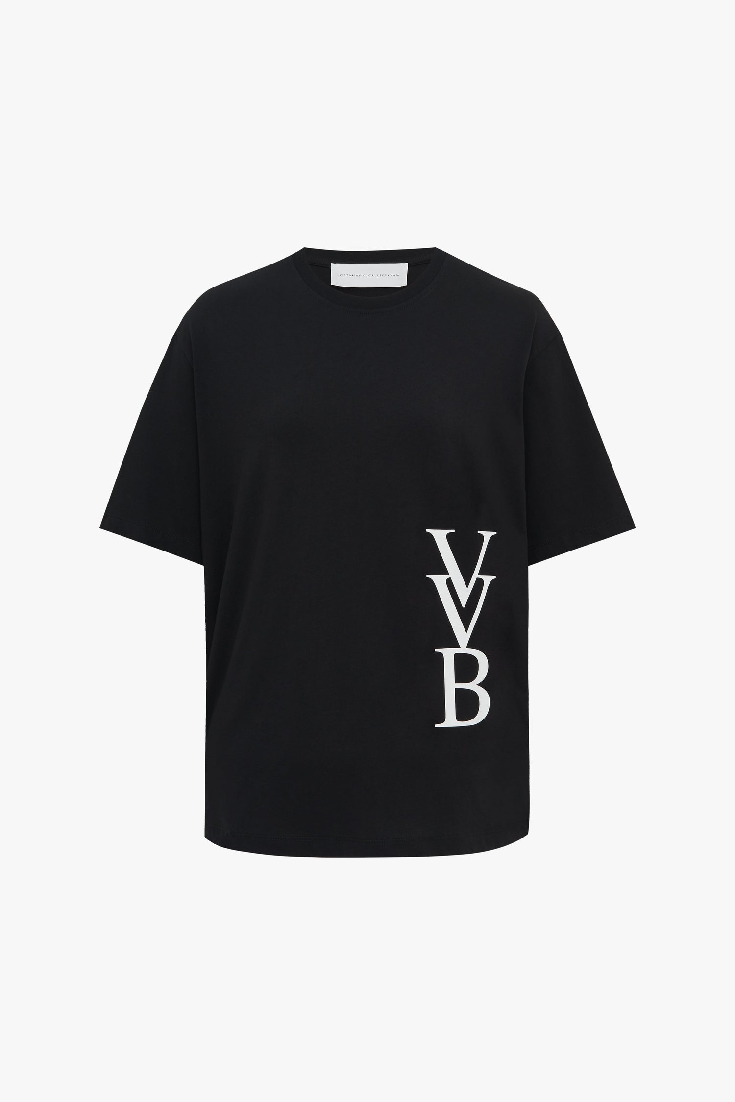 A 3D Logo T-Shirt In Black featuring a Victoria Beckham logo.