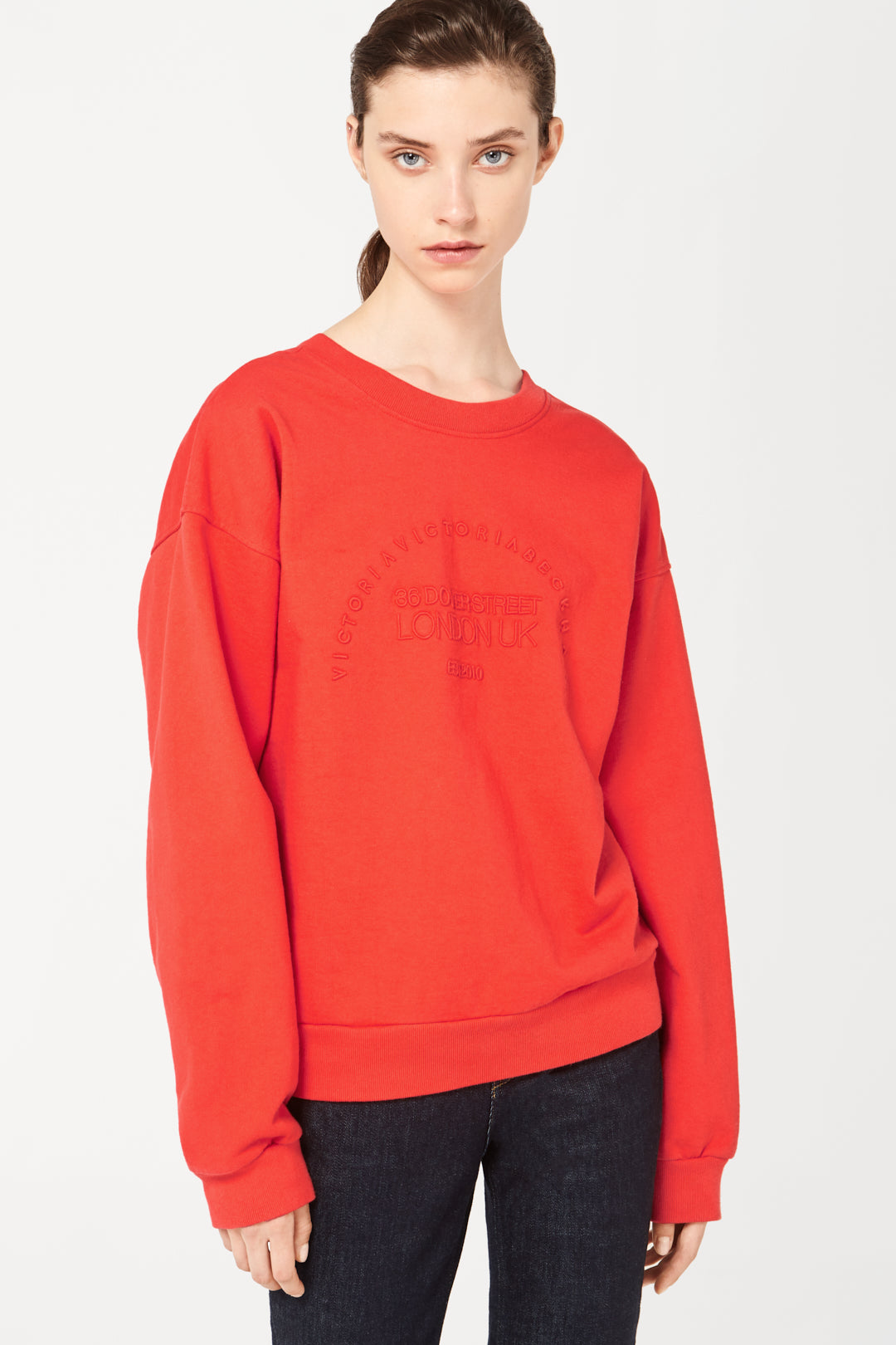 Heritage Embroidery Sweatshirt in Red