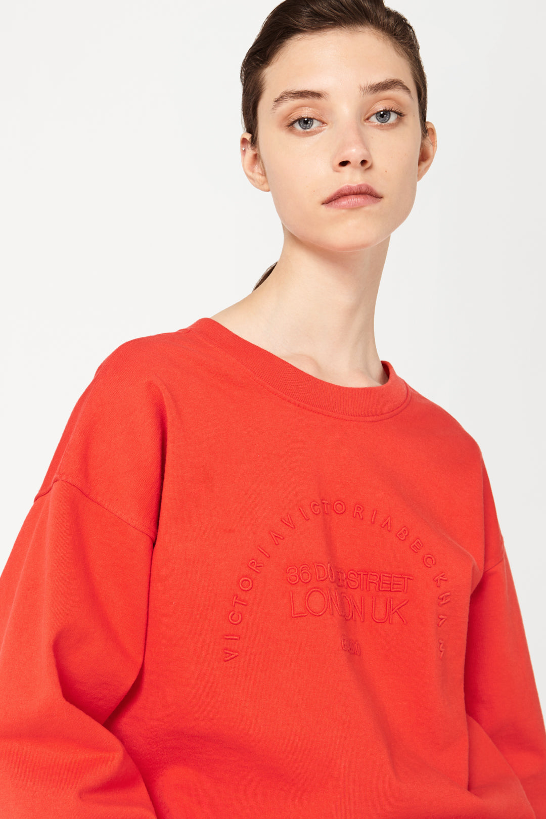 Heritage Embroidery Sweatshirt in Red