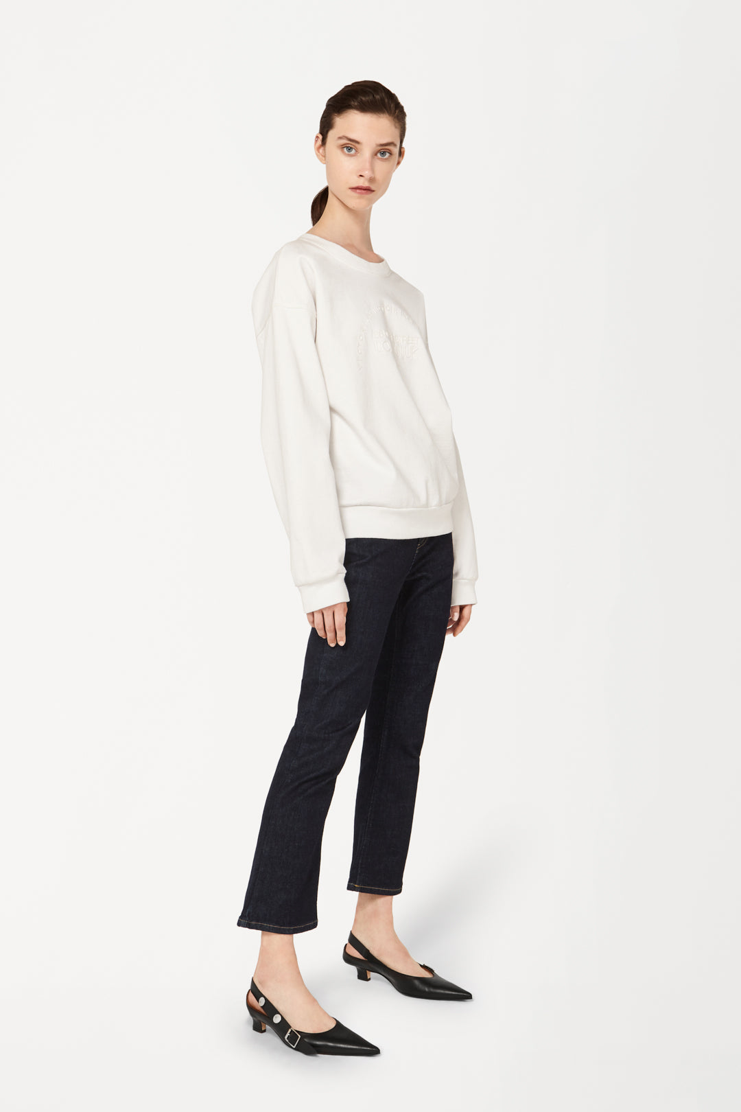 Heritage Embroidery Sweatshirt in White