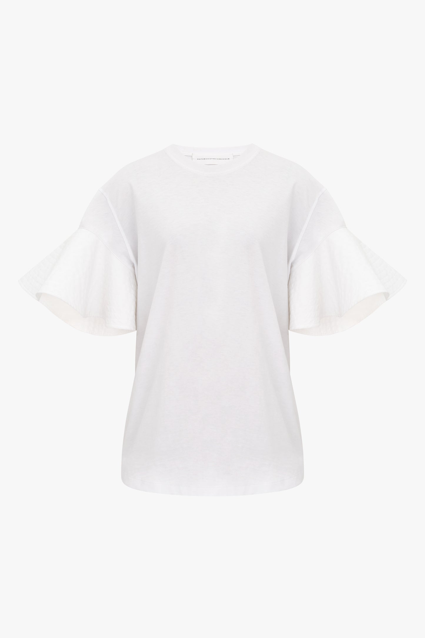 Ruffle Sleeve T-Shirt in White