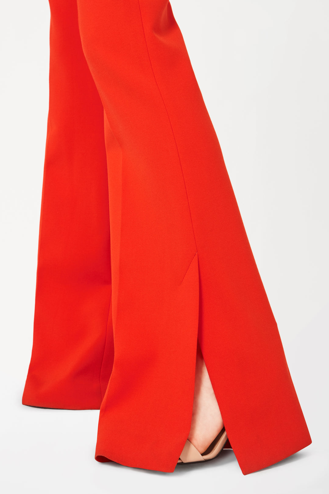 Split Hem Victoria Trousers in Flame Red