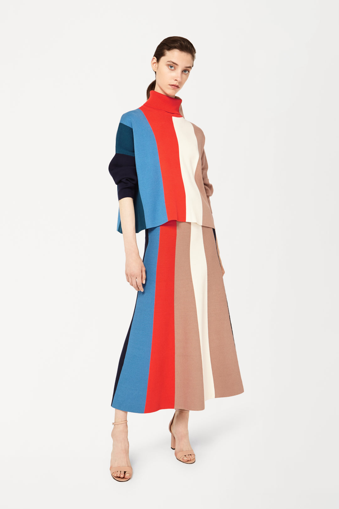 Block Stripe Skirt In Multicolour