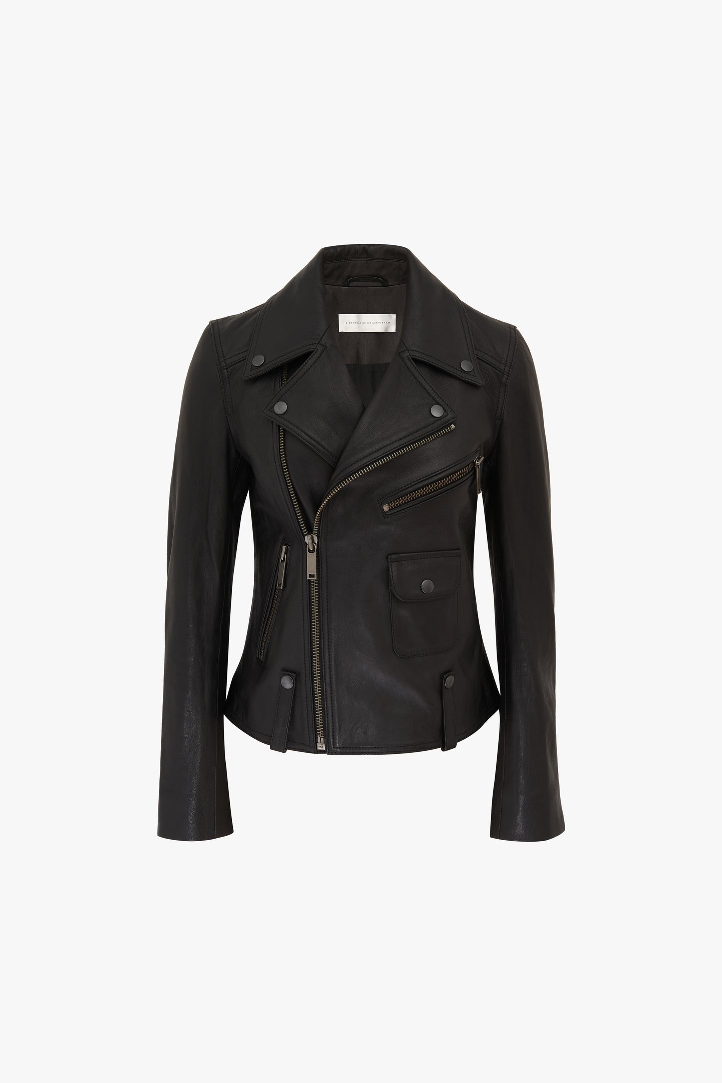Leather Biker Jacket in Black
