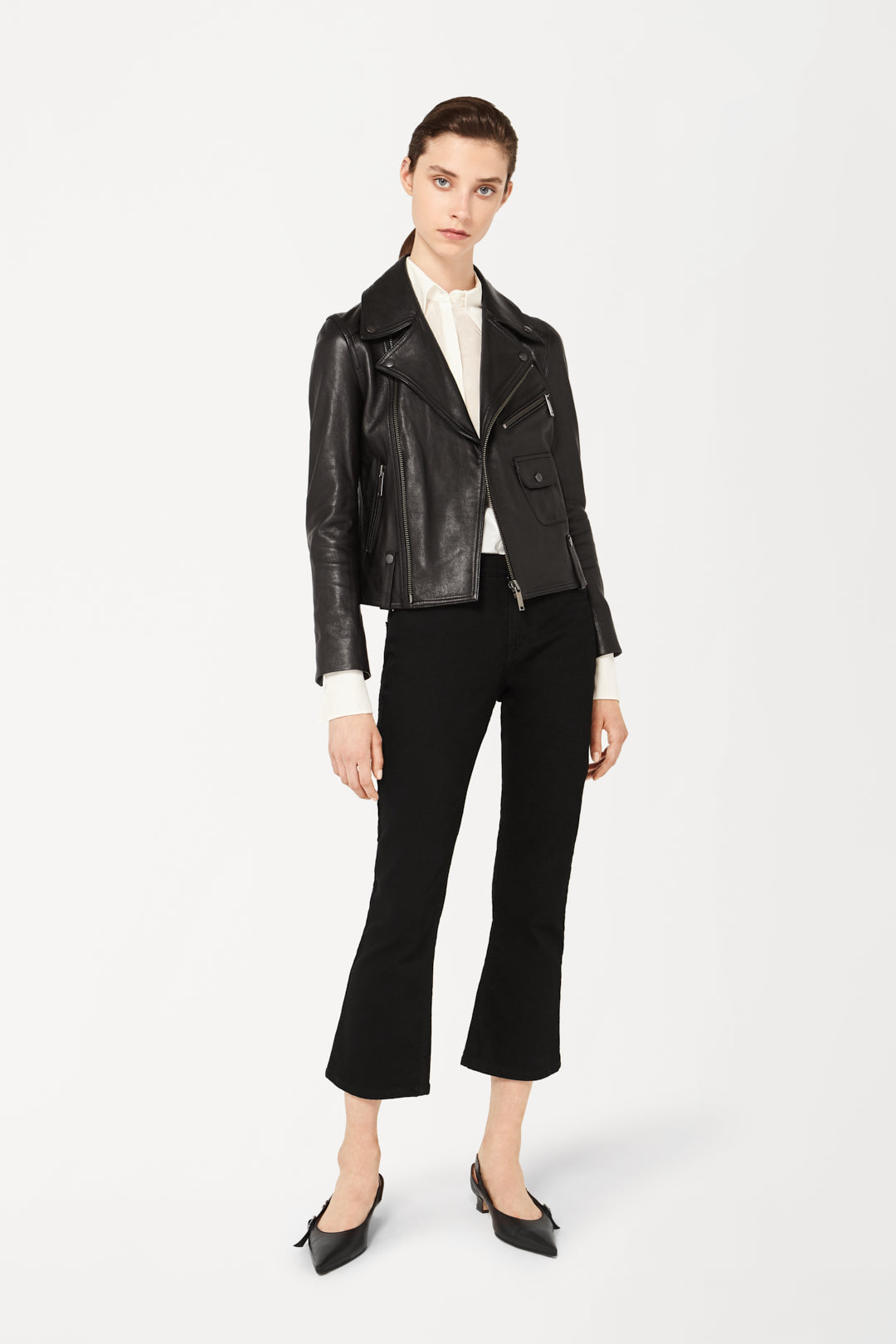 Leather Biker Jacket in Black