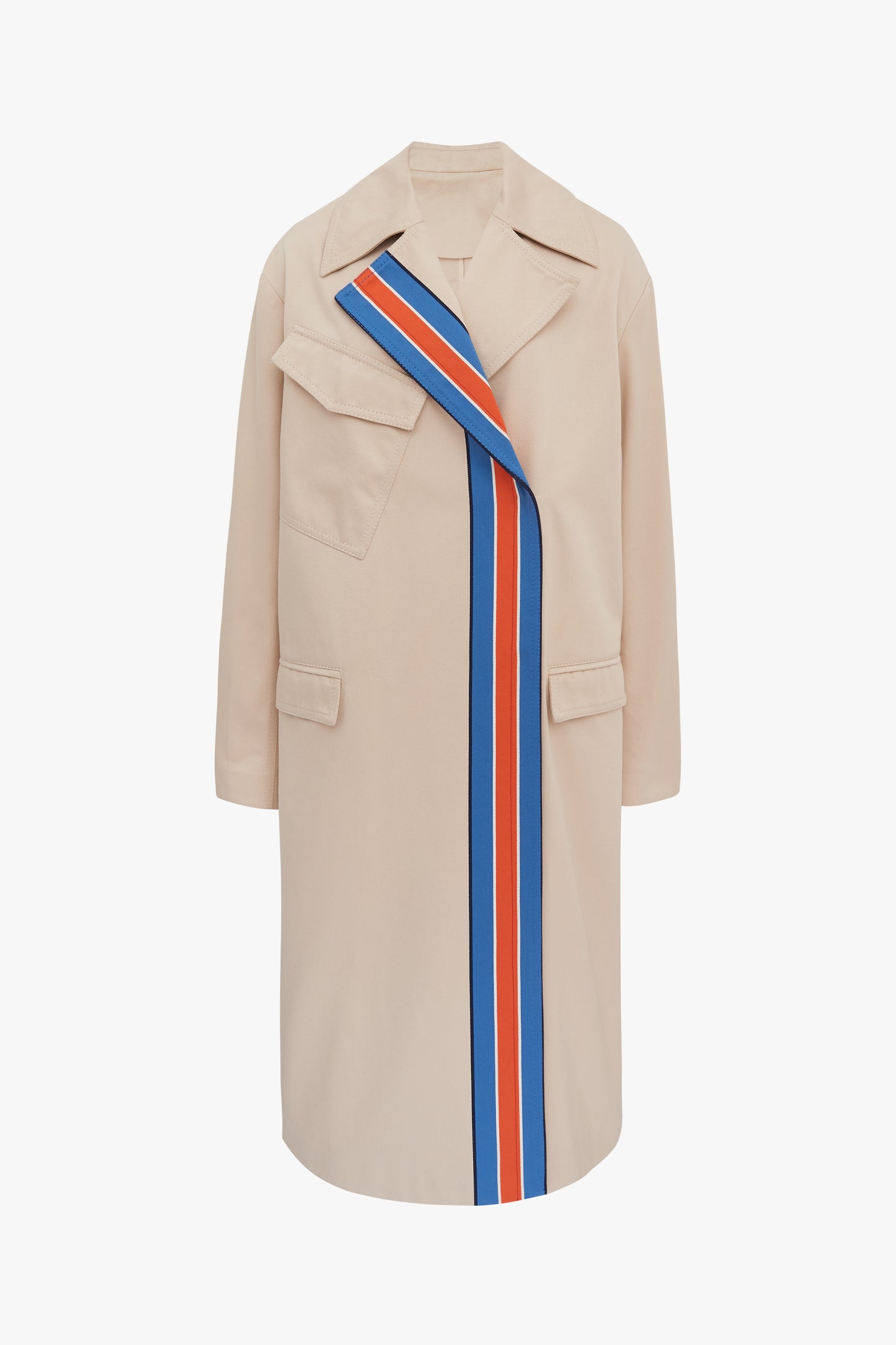 Stripe Panel Trench Coat
