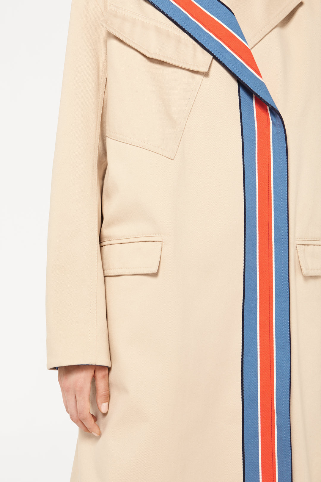 Stripe Panel Trench Coat