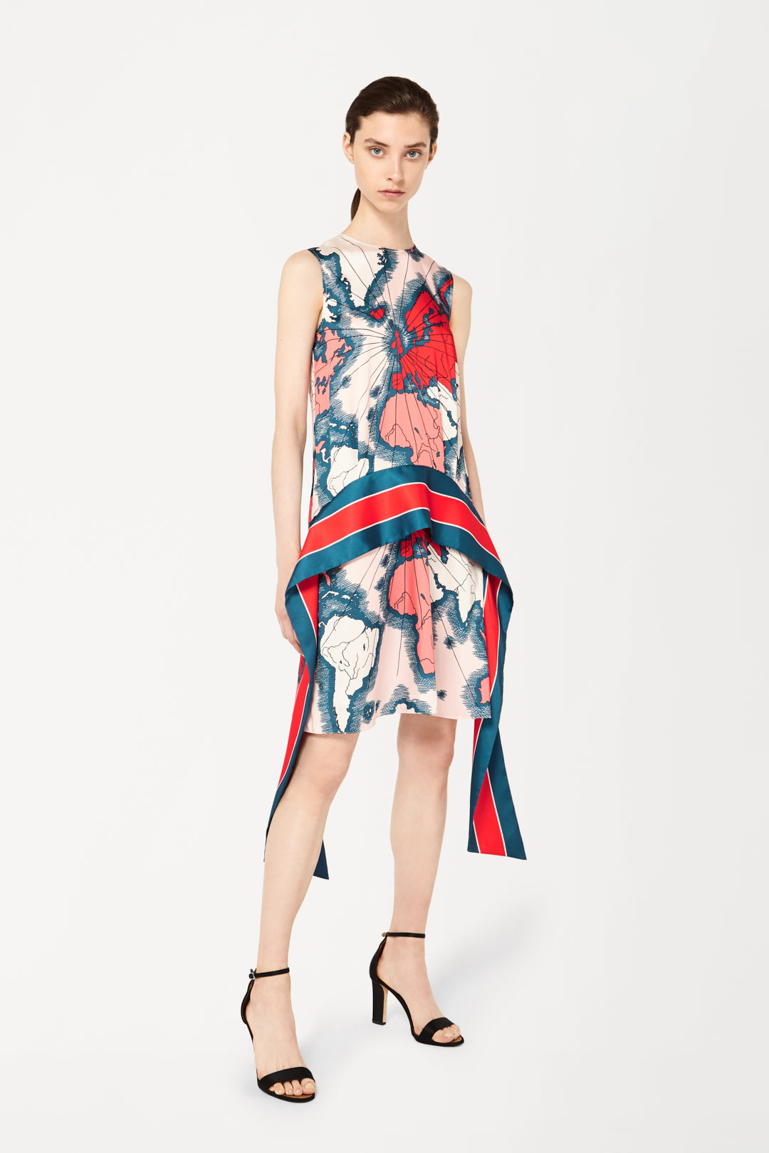Scarf Dress in Map Print