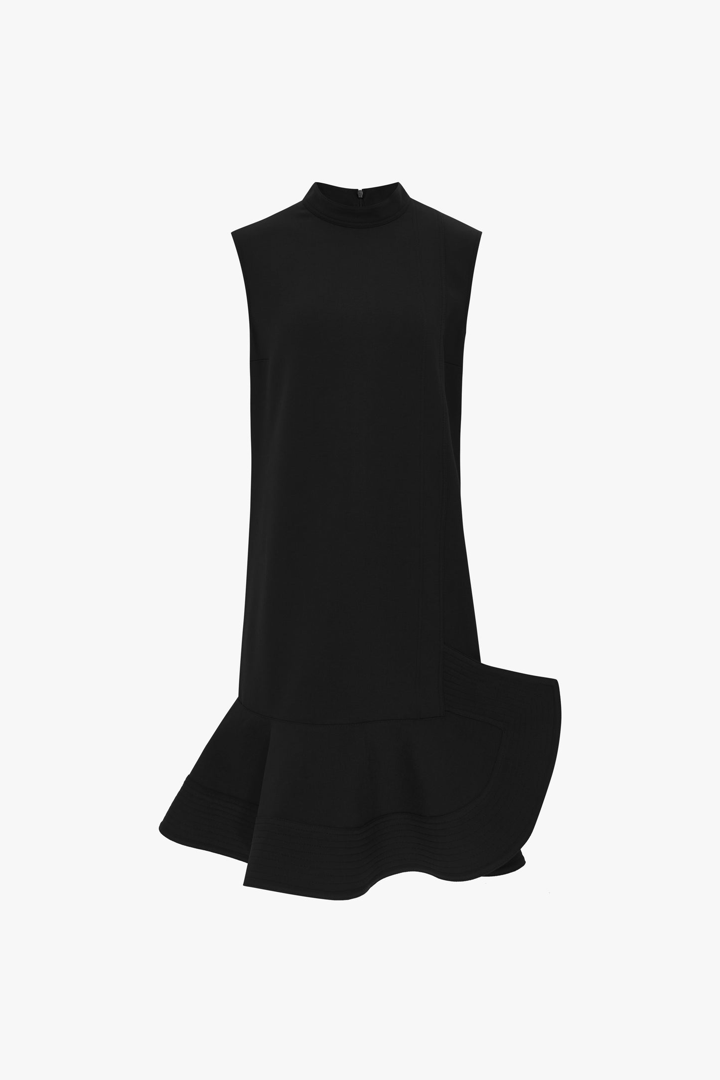 Peplum Hem Mini Dress in Black