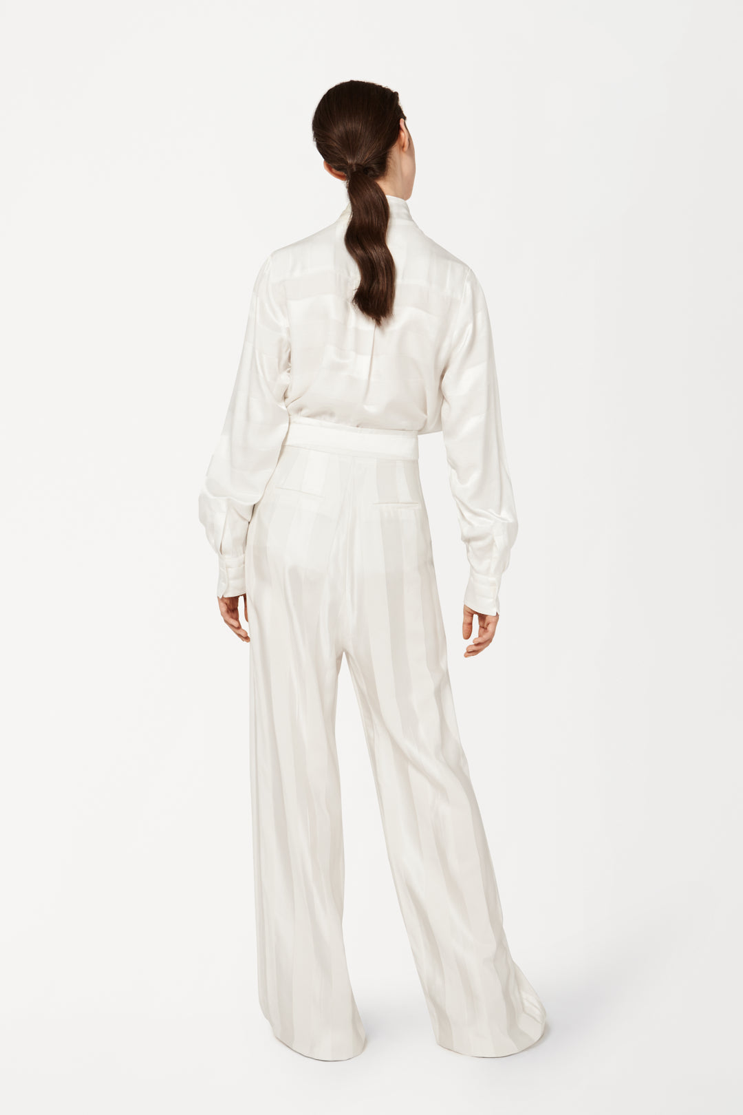 Wide-Leg Trousers in Ivory White