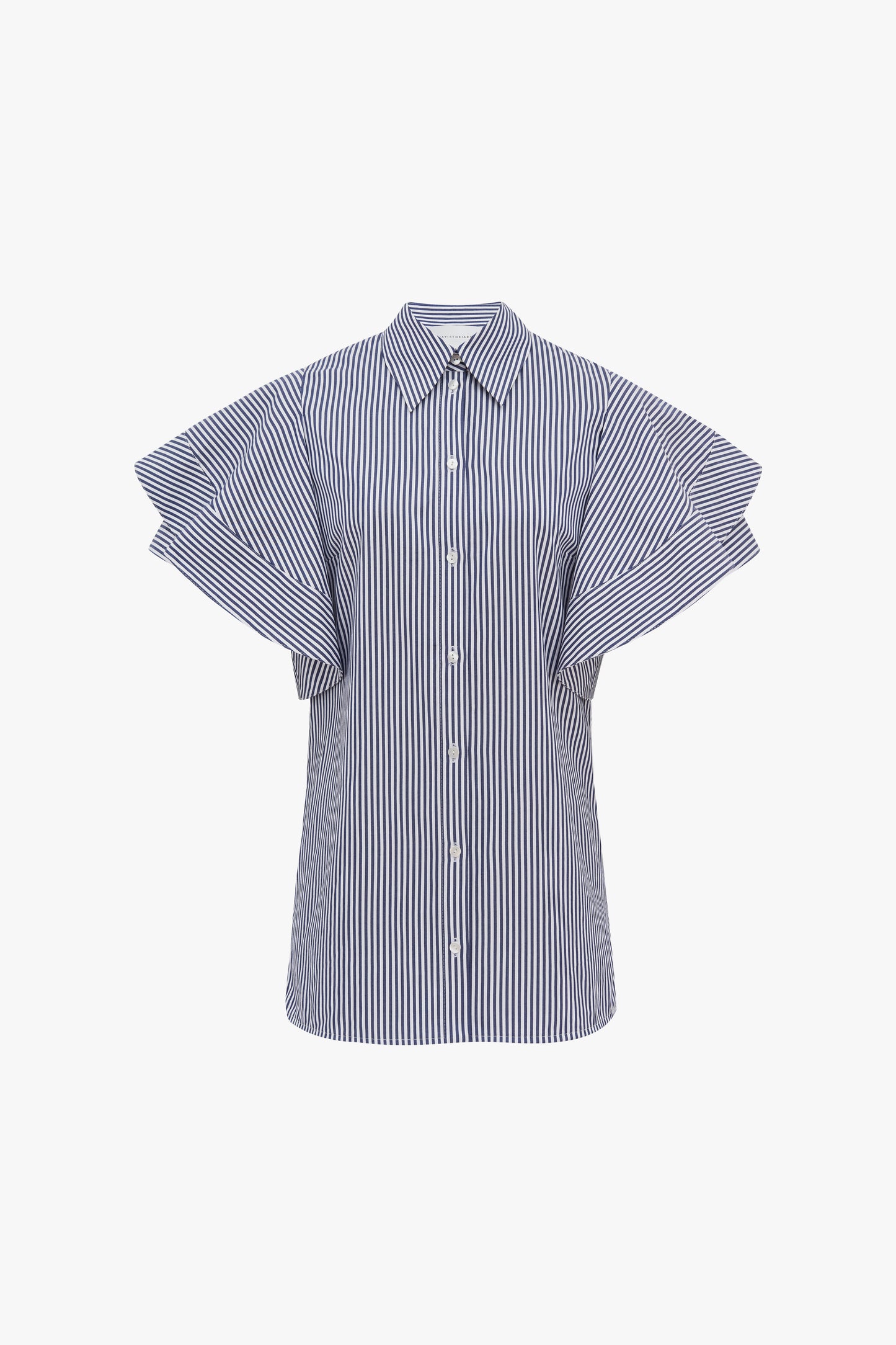 Ruffle Sleeve Shirt in Bengal Stripe